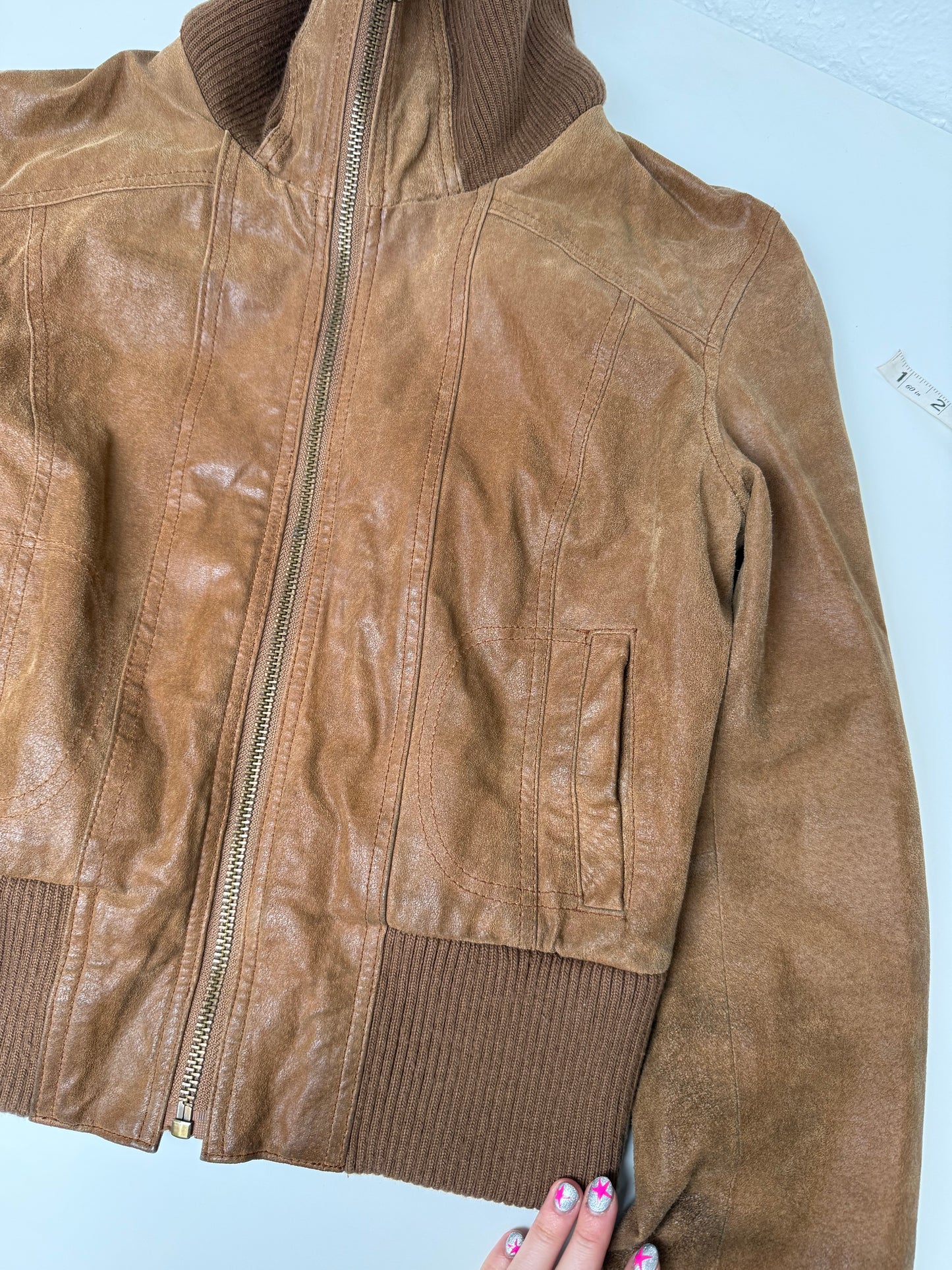 Leather Bomber Jacket (UK16)