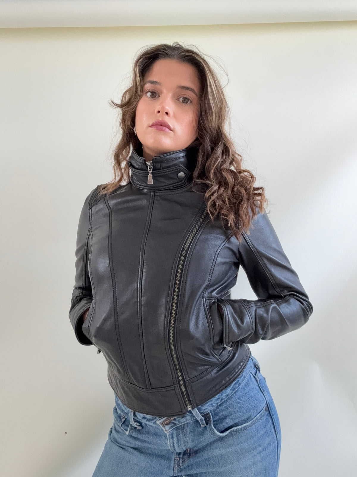 Ted Baker Fitted Leather Jacket (S)