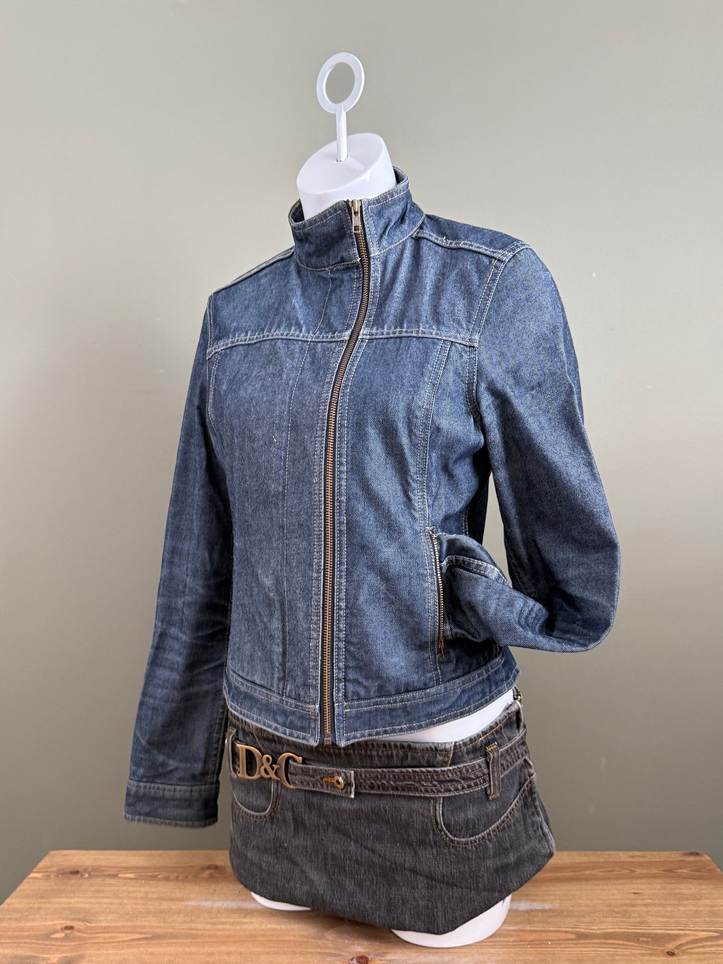 French Connection Asymmetric Denim Jacket (M)