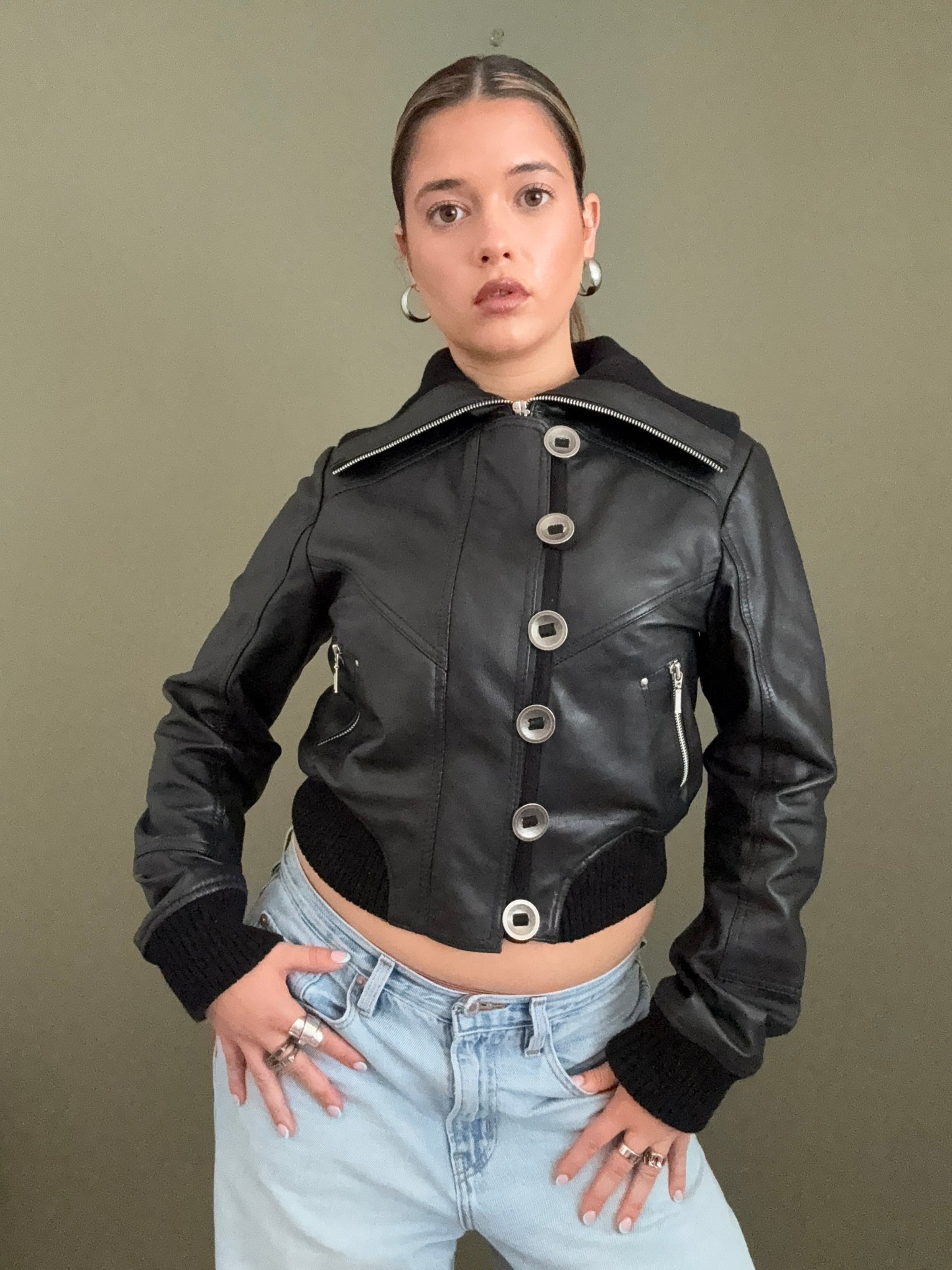 Aviatrix Leather Bomber Jacket (L)