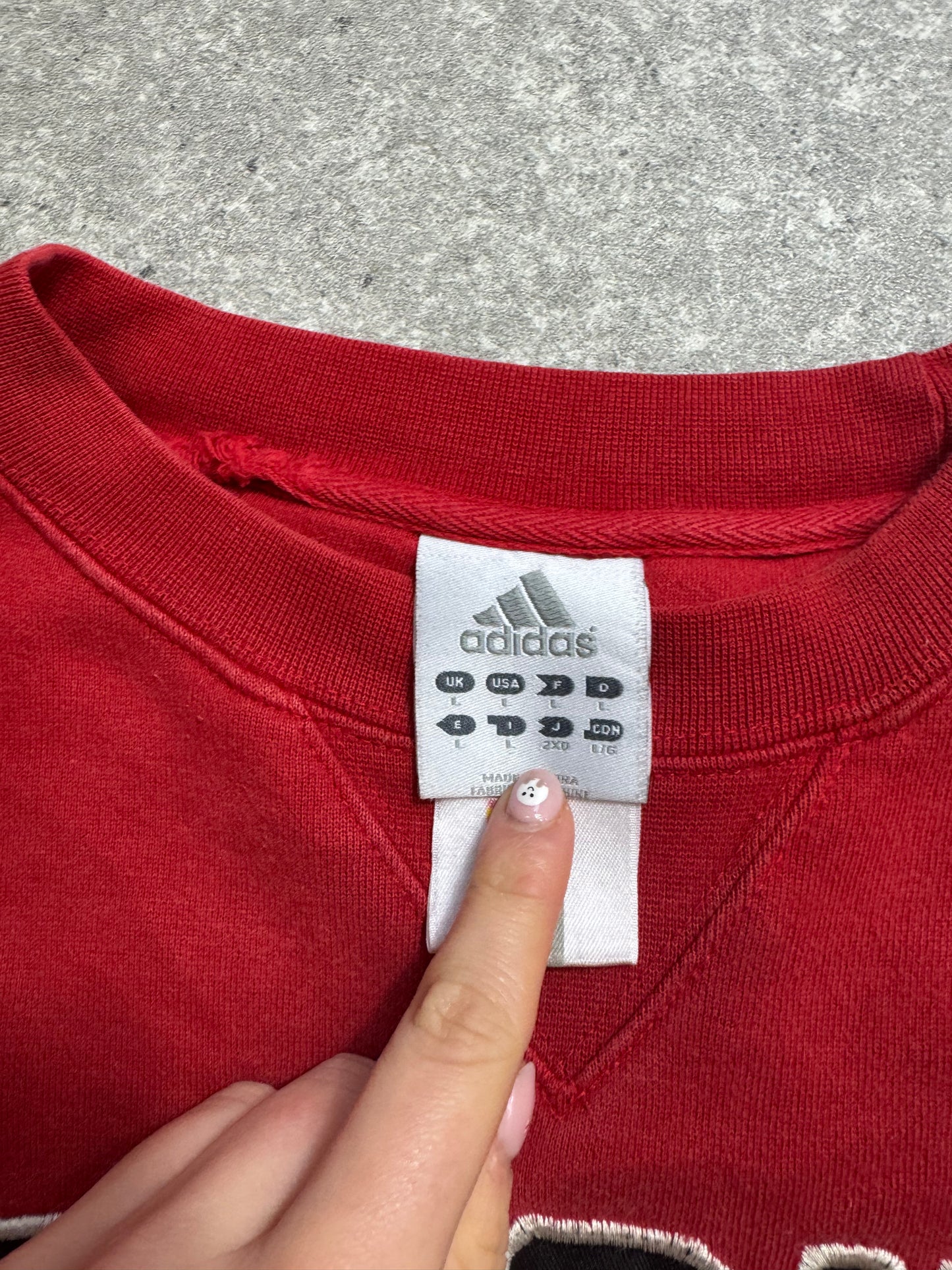 Vintage Adidas Red Sweatshirt (L)