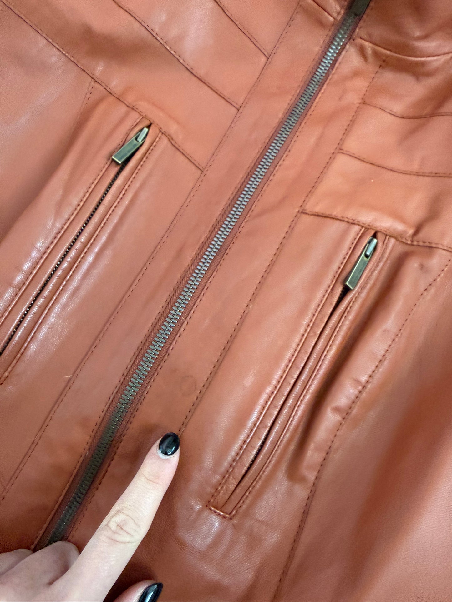 Karen Millen Leather Jacket (UK14)