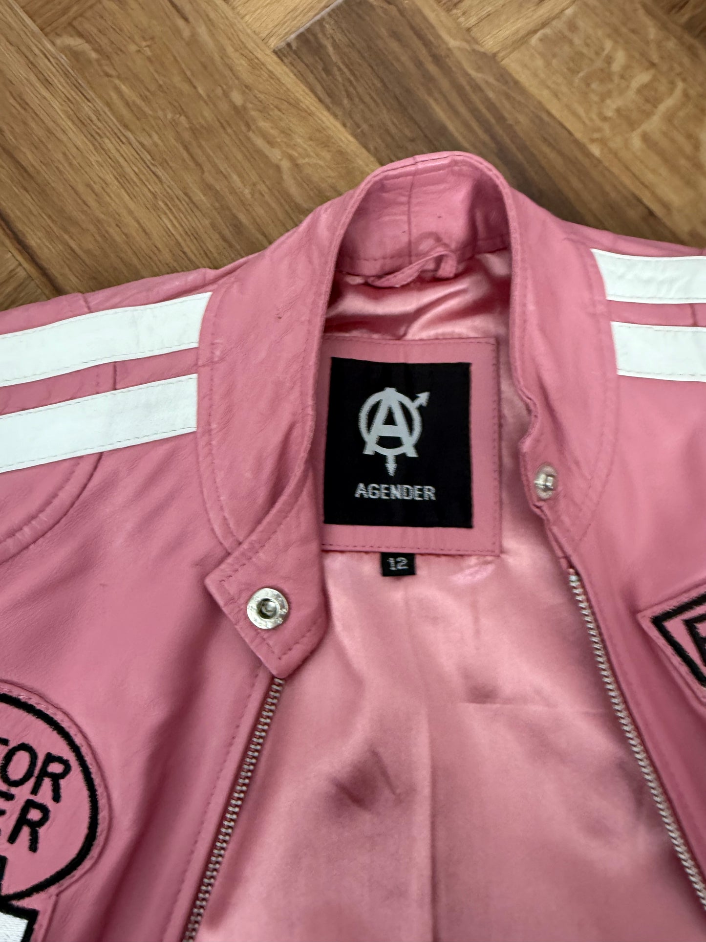 Pink Leather Jacket (UK12)