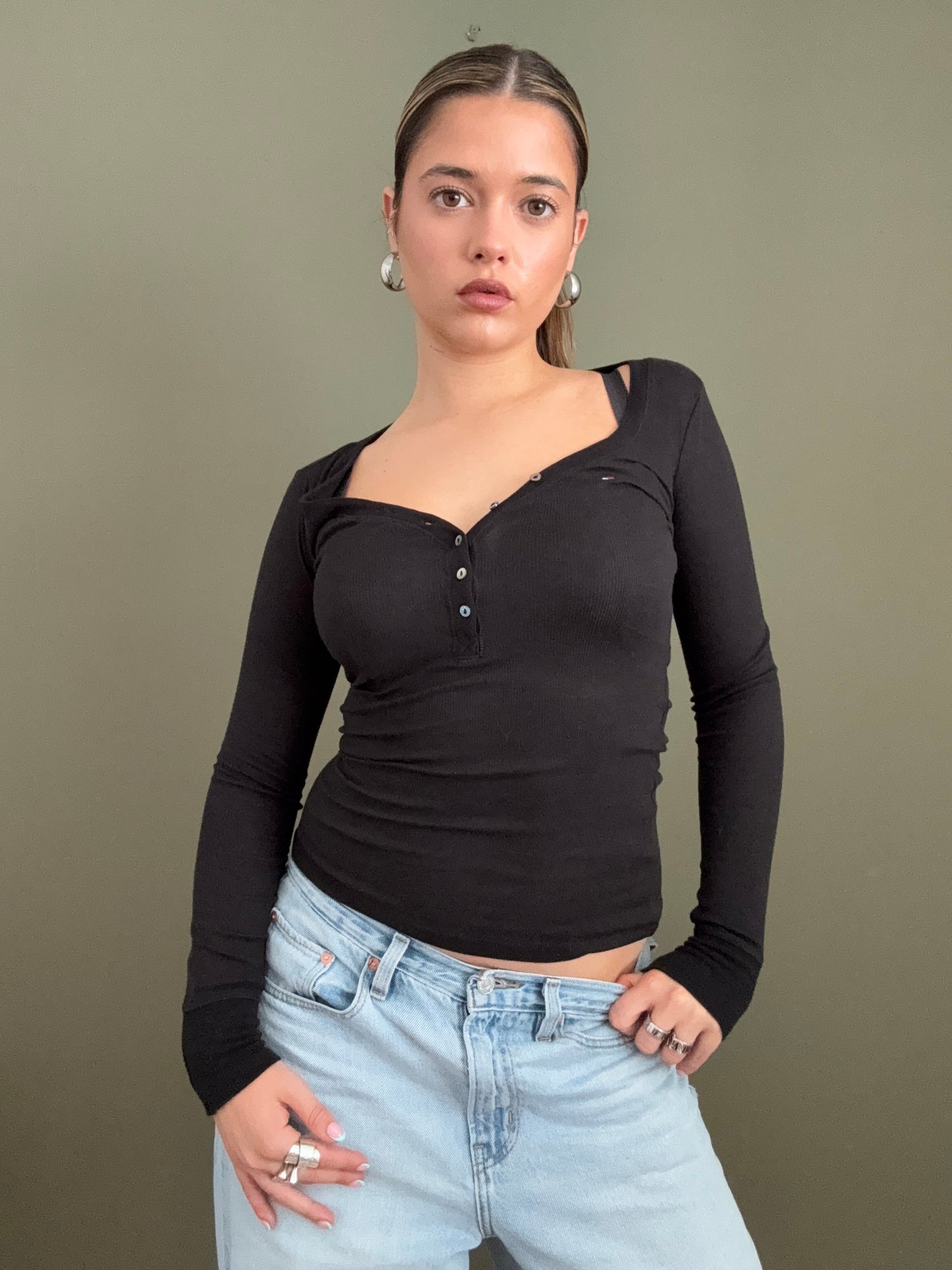 Tommy Hilfiger Fitted Henley Top (XS)