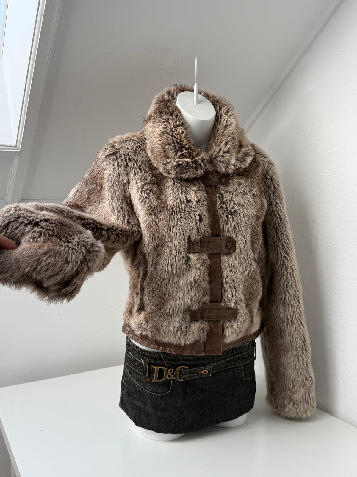 Faux Fur Bomber Jacket (UK16)
