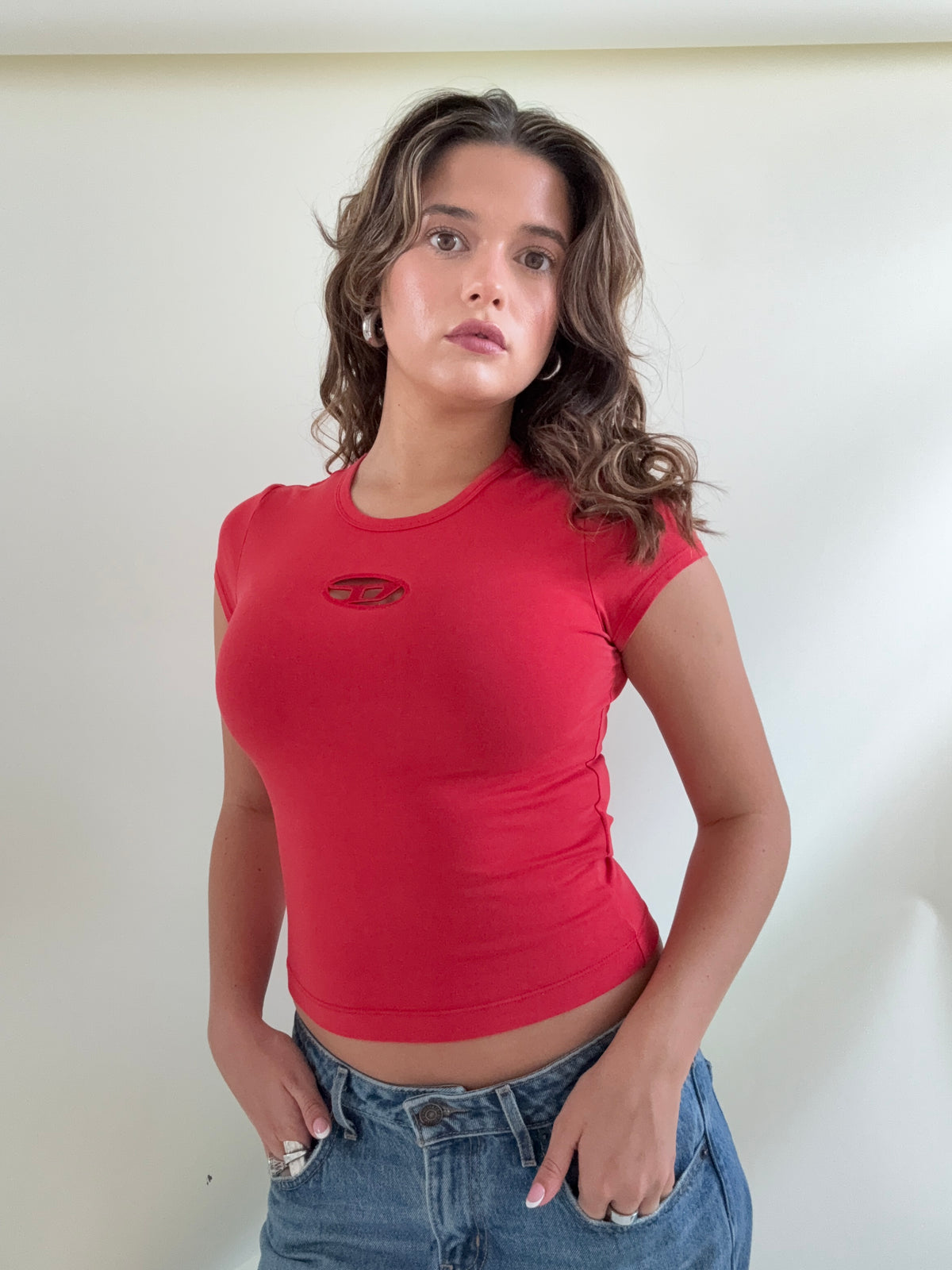 Diesel Cut Out Baby Tee (XS)
