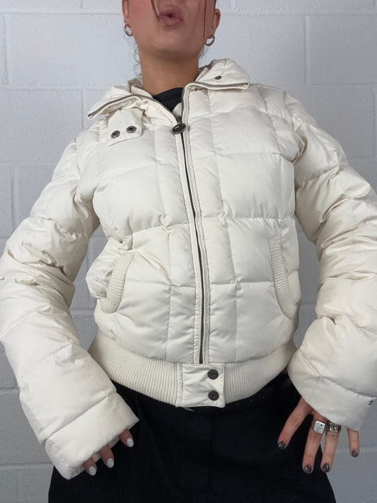 Tommy Hilfiger Cream Puffer Jacket (M)