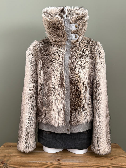 Faux Fur Bomber Jacket (UK16)