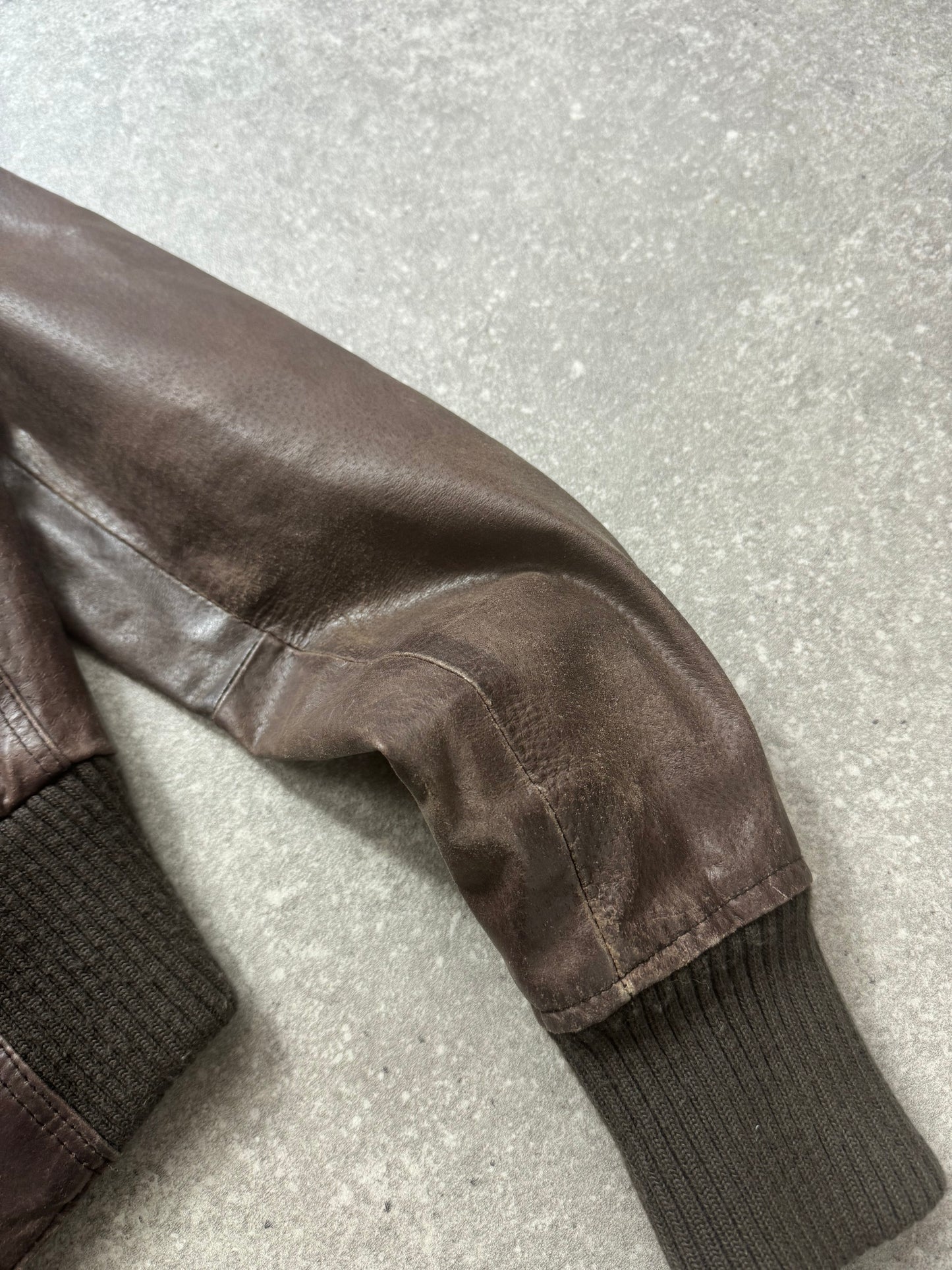 Vintage Brown Leather Fitted Jacket (UK10)