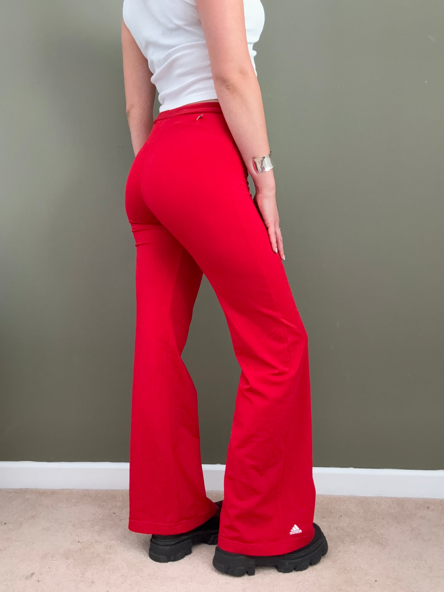 Red Adidas Flared Yoga Pants (UK12)