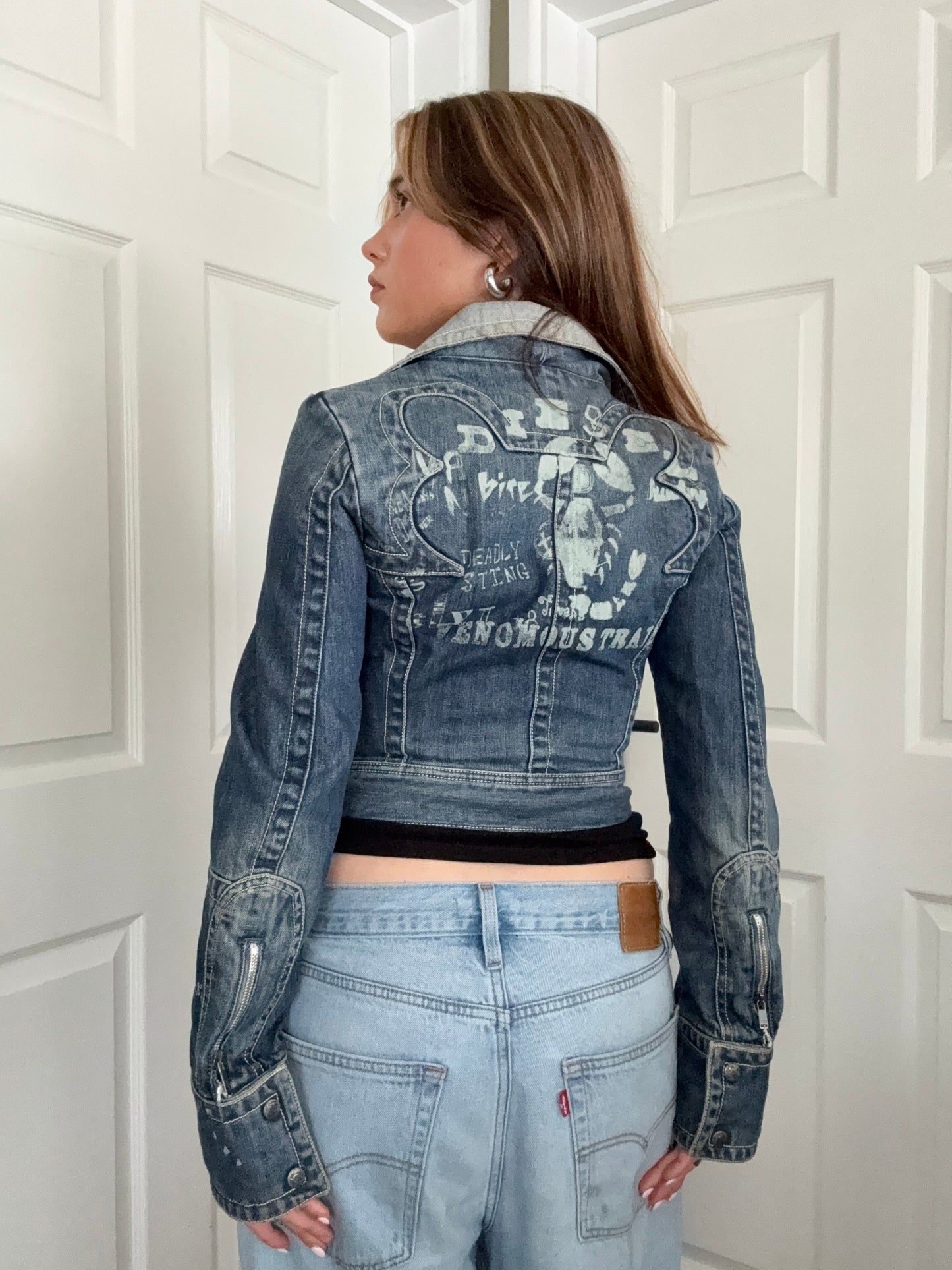Diesel Cropped Fitted Denim Jacket (S)
