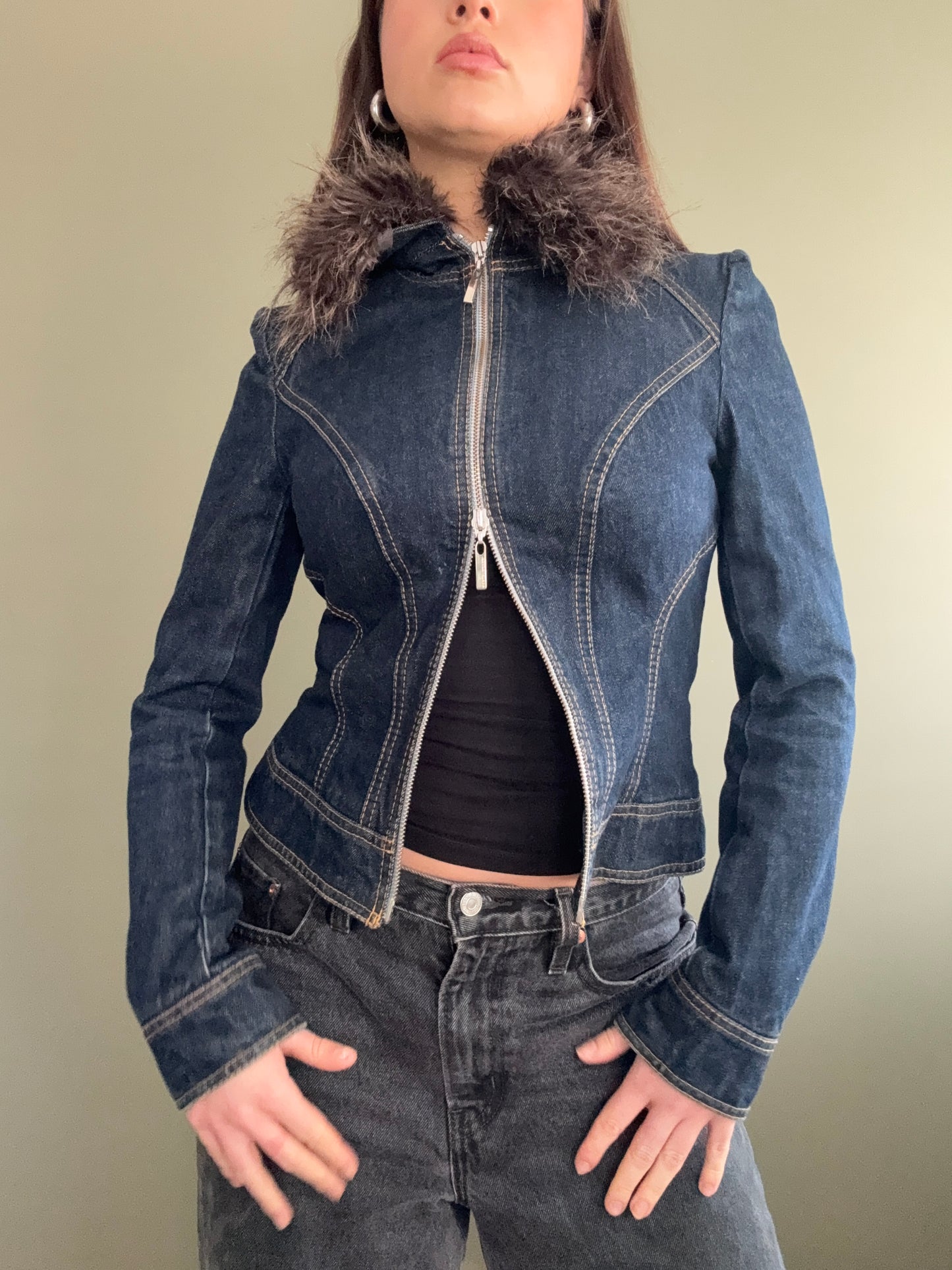 Karen Millen Fitted Denim Jacket (UK8)