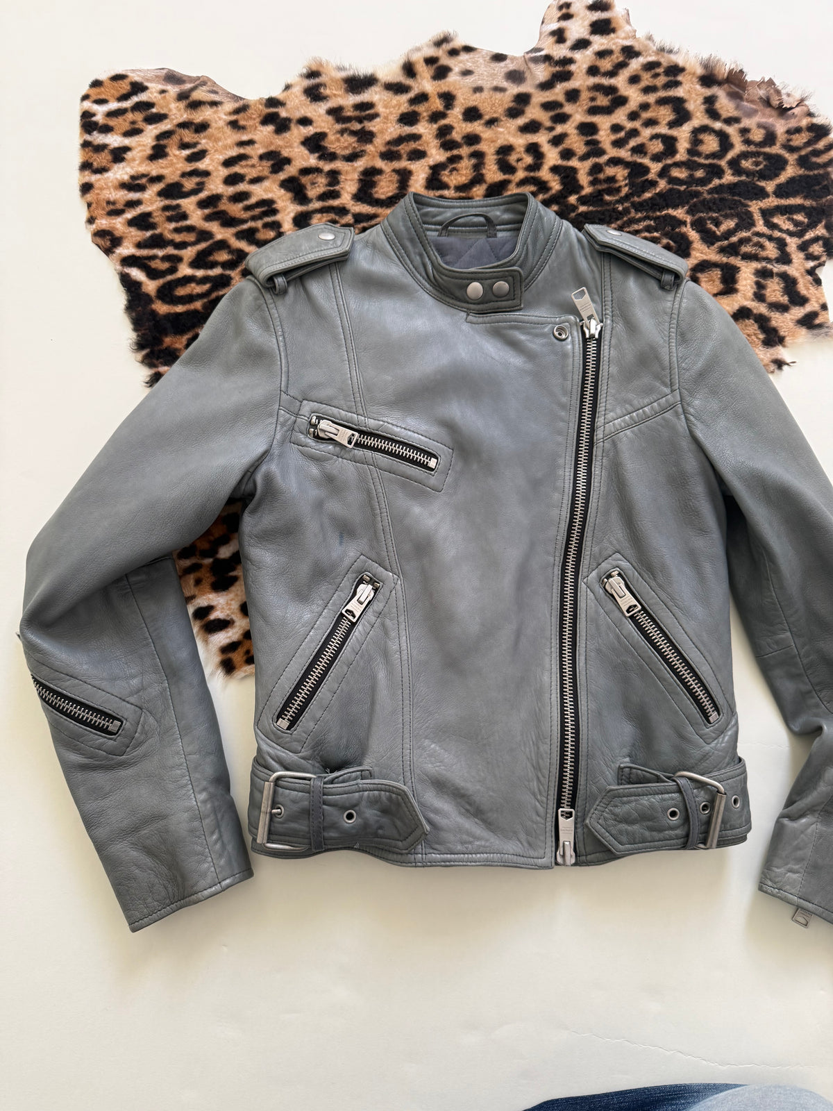 Allsaints Leather Biker Jacket (UK6)