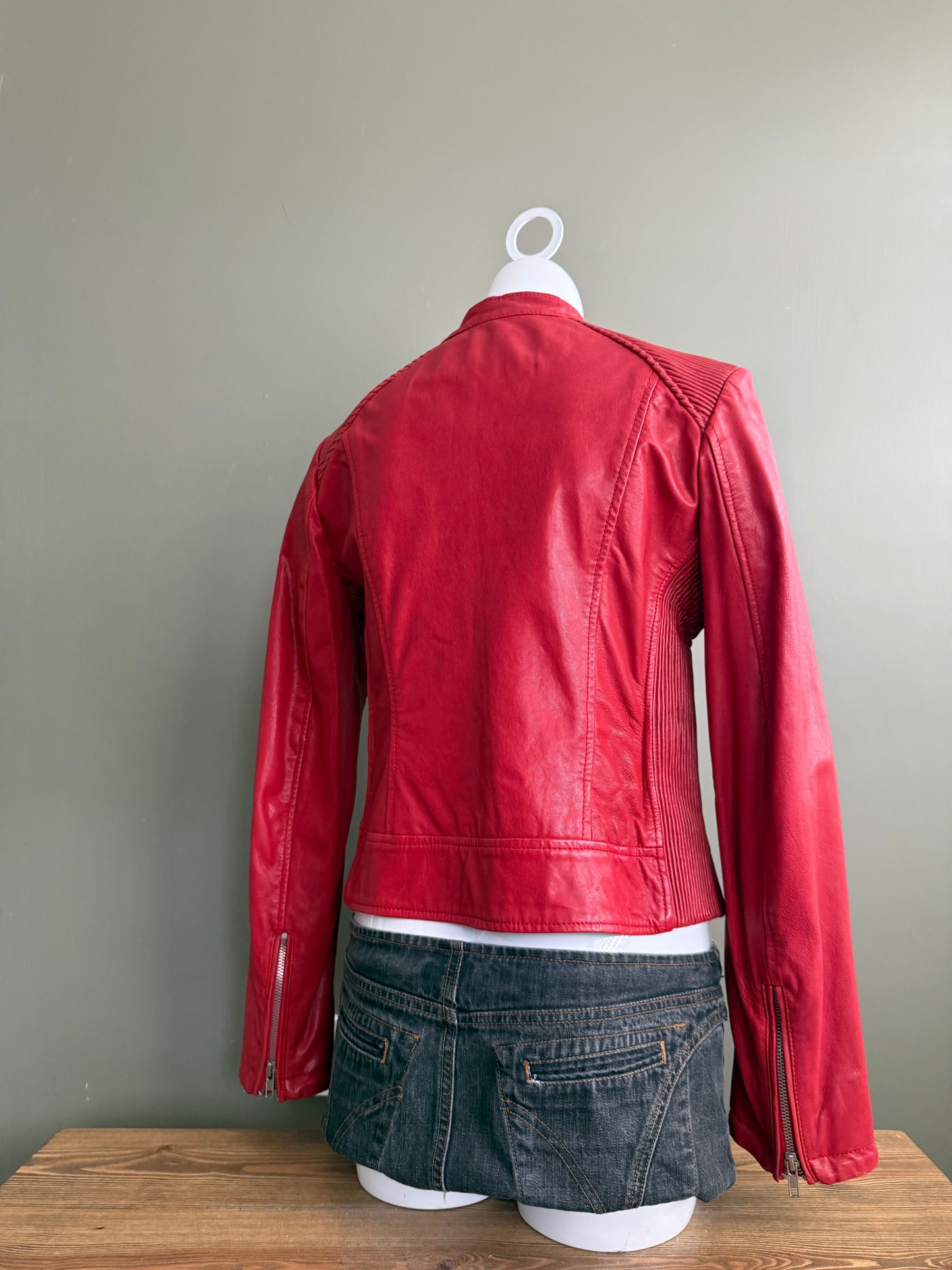 Diesel Red Leather Jacket (M)