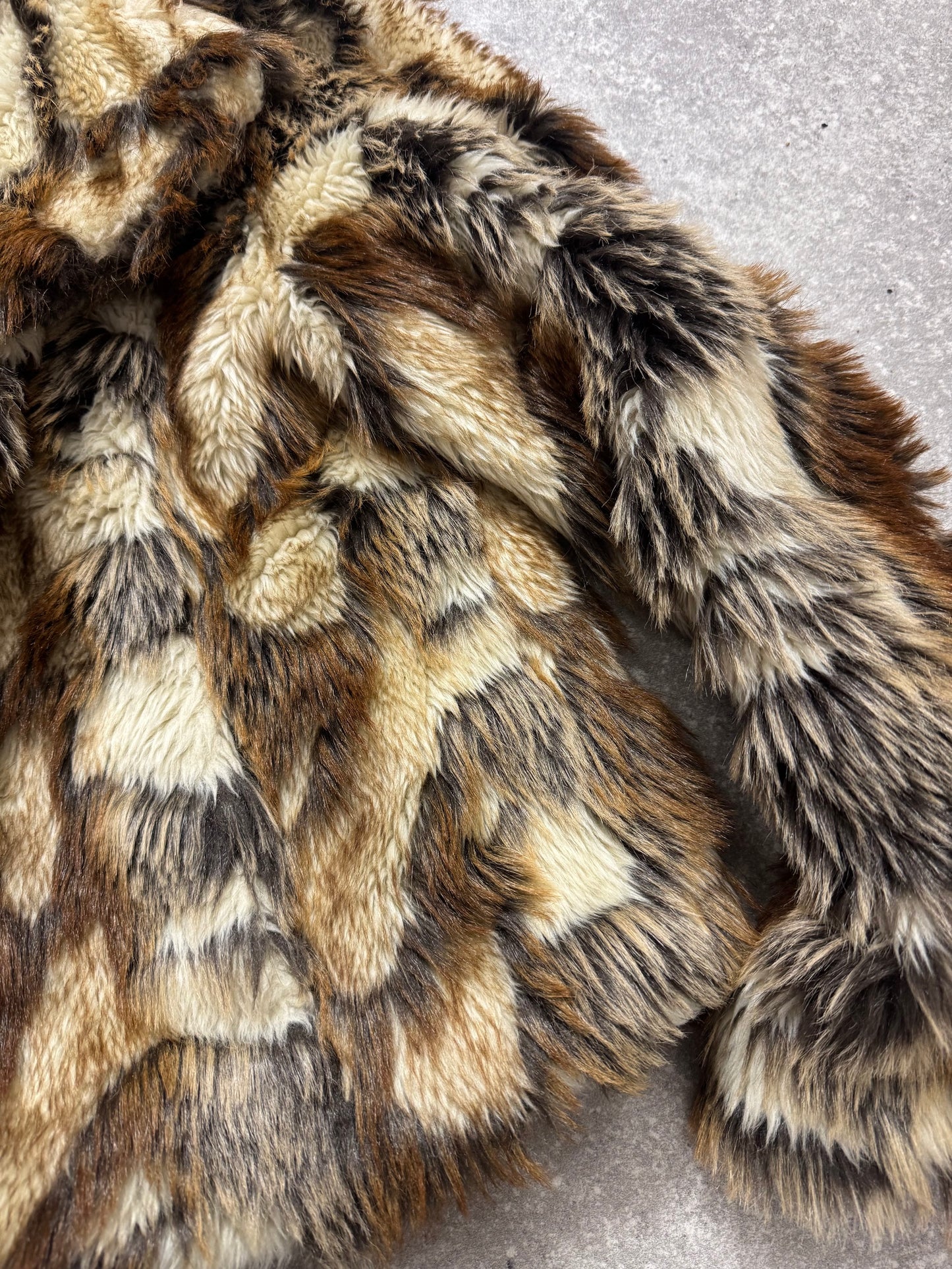 Faux Fur Patchwork Jacket (UK12)