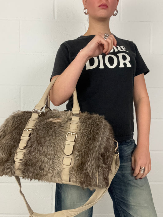 Y2K Faux Fur Bowler Bag