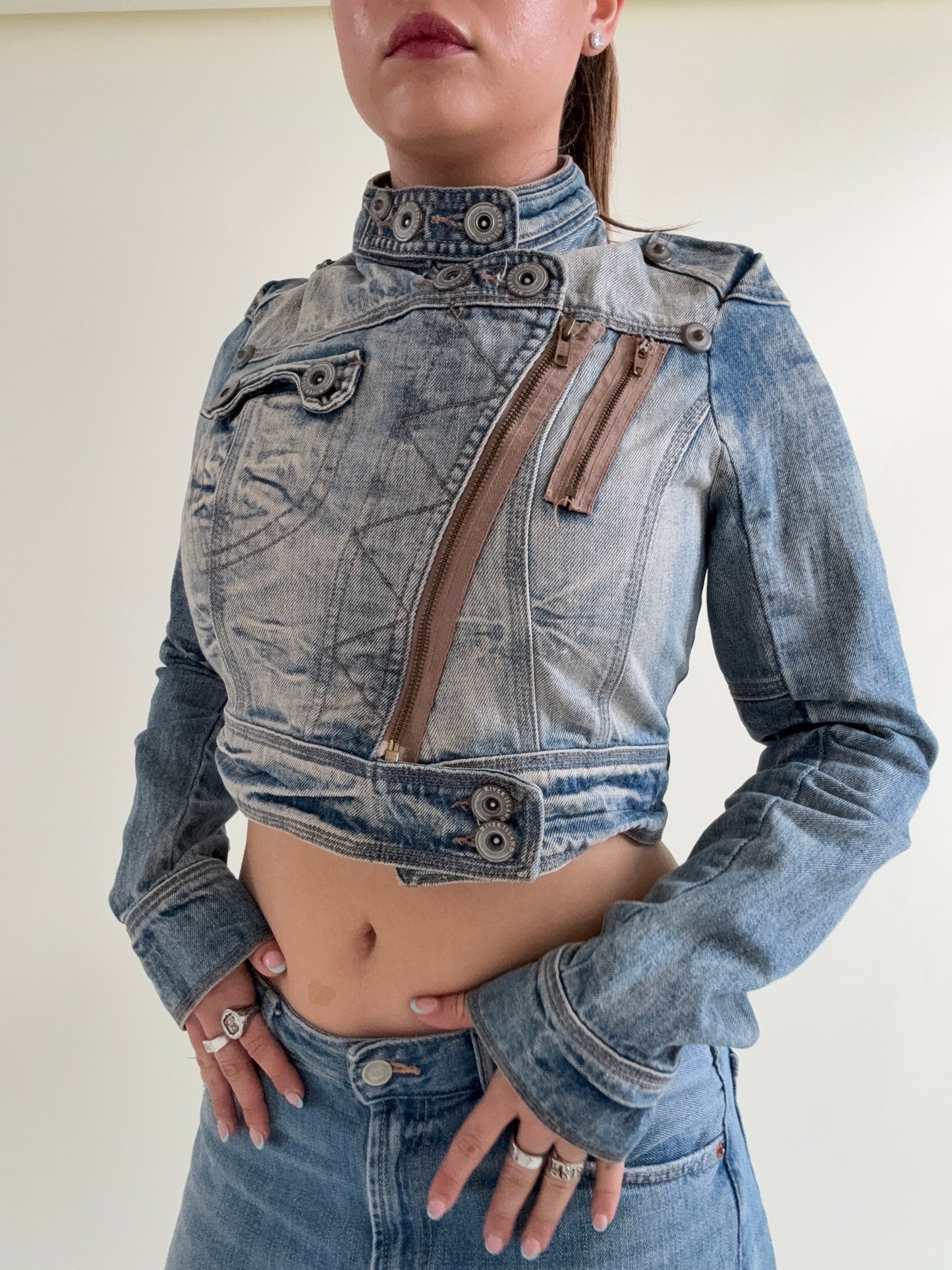 Cropped Denim Corset Jacket (UK14)