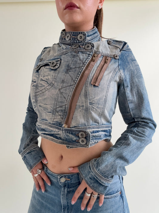 Cropped Denim Corset Jacket (UK14)
