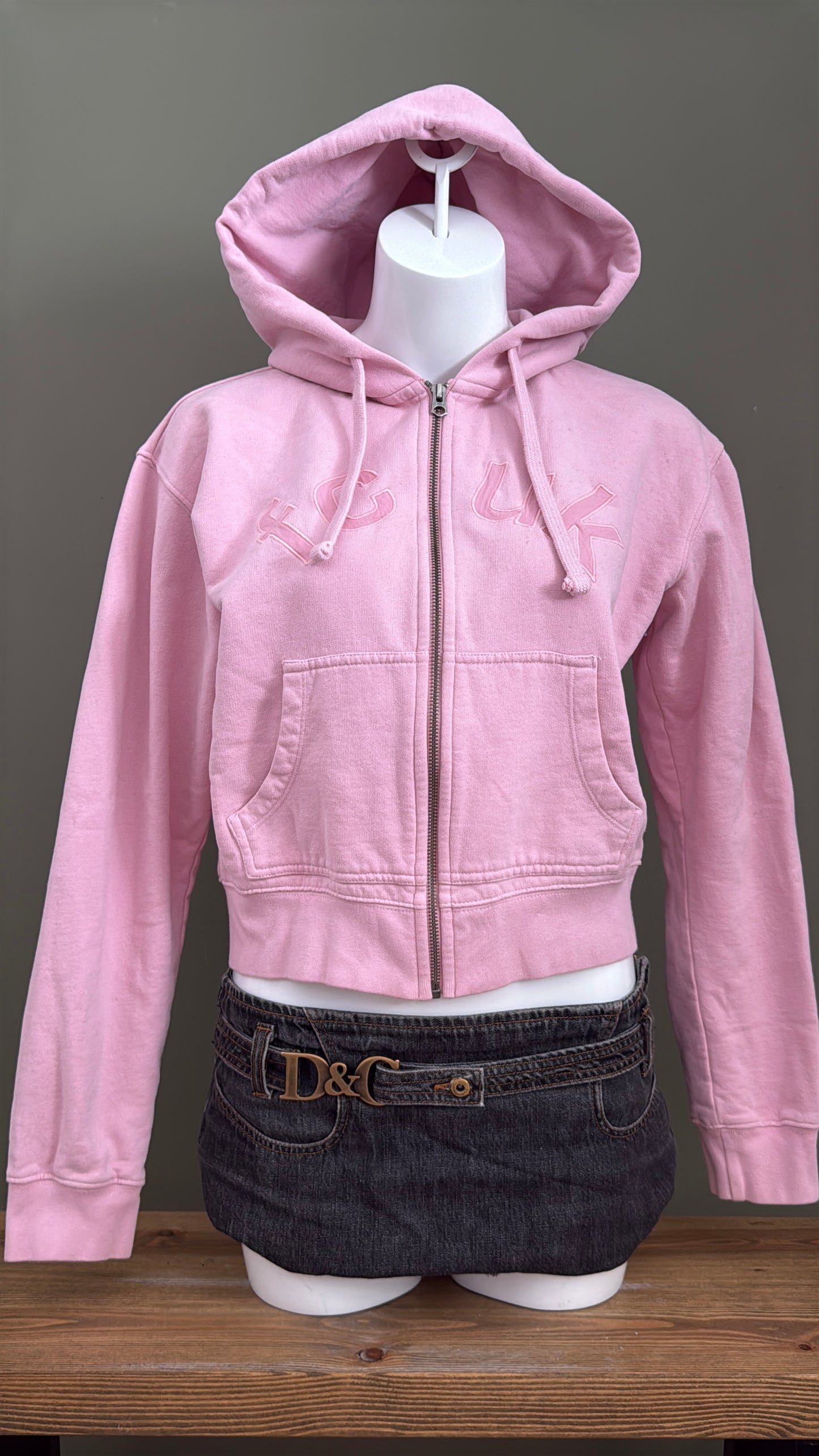 French Connection Pink Zip Hoodie (S)