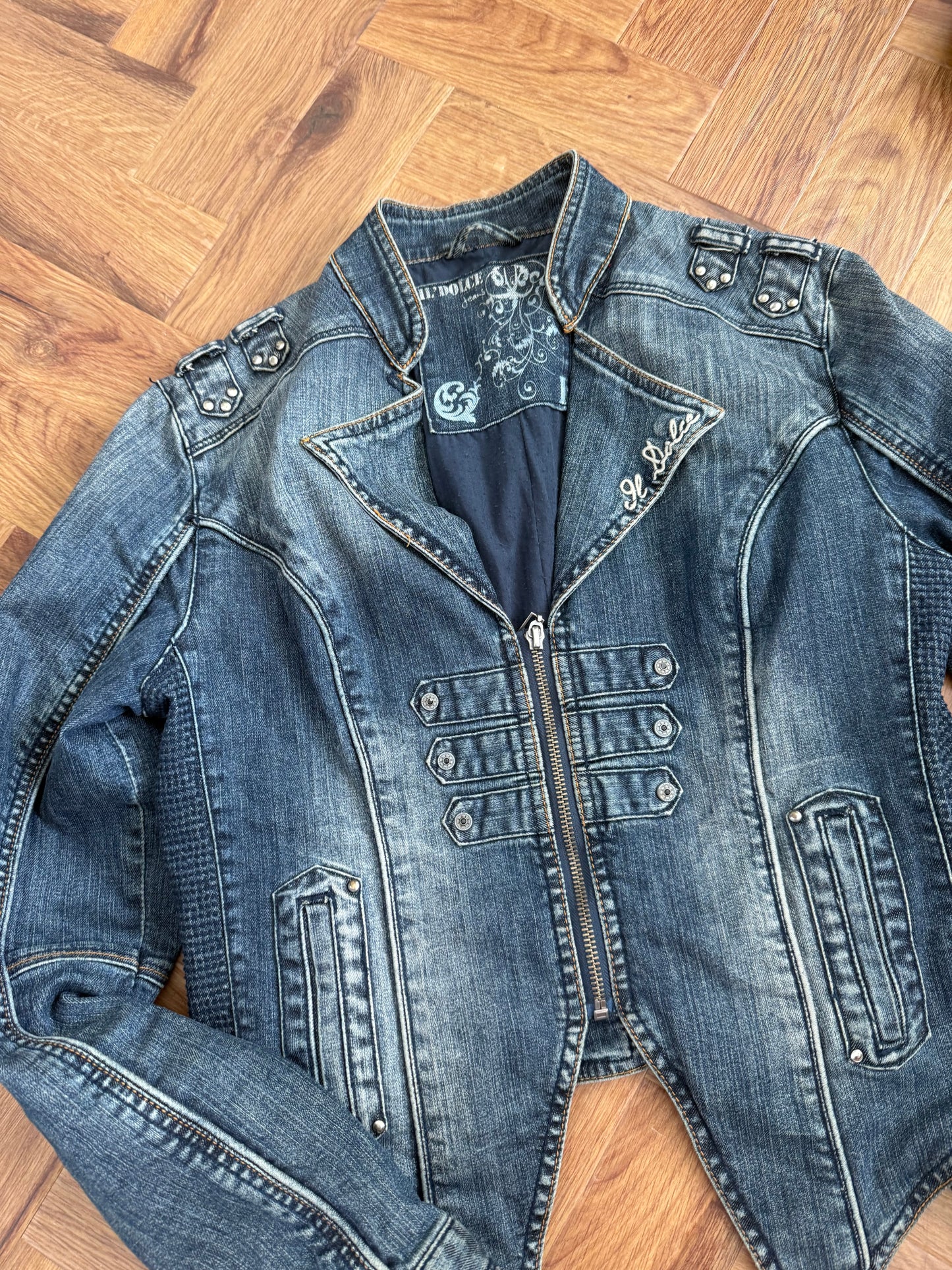 Denim Military Jacket (L)