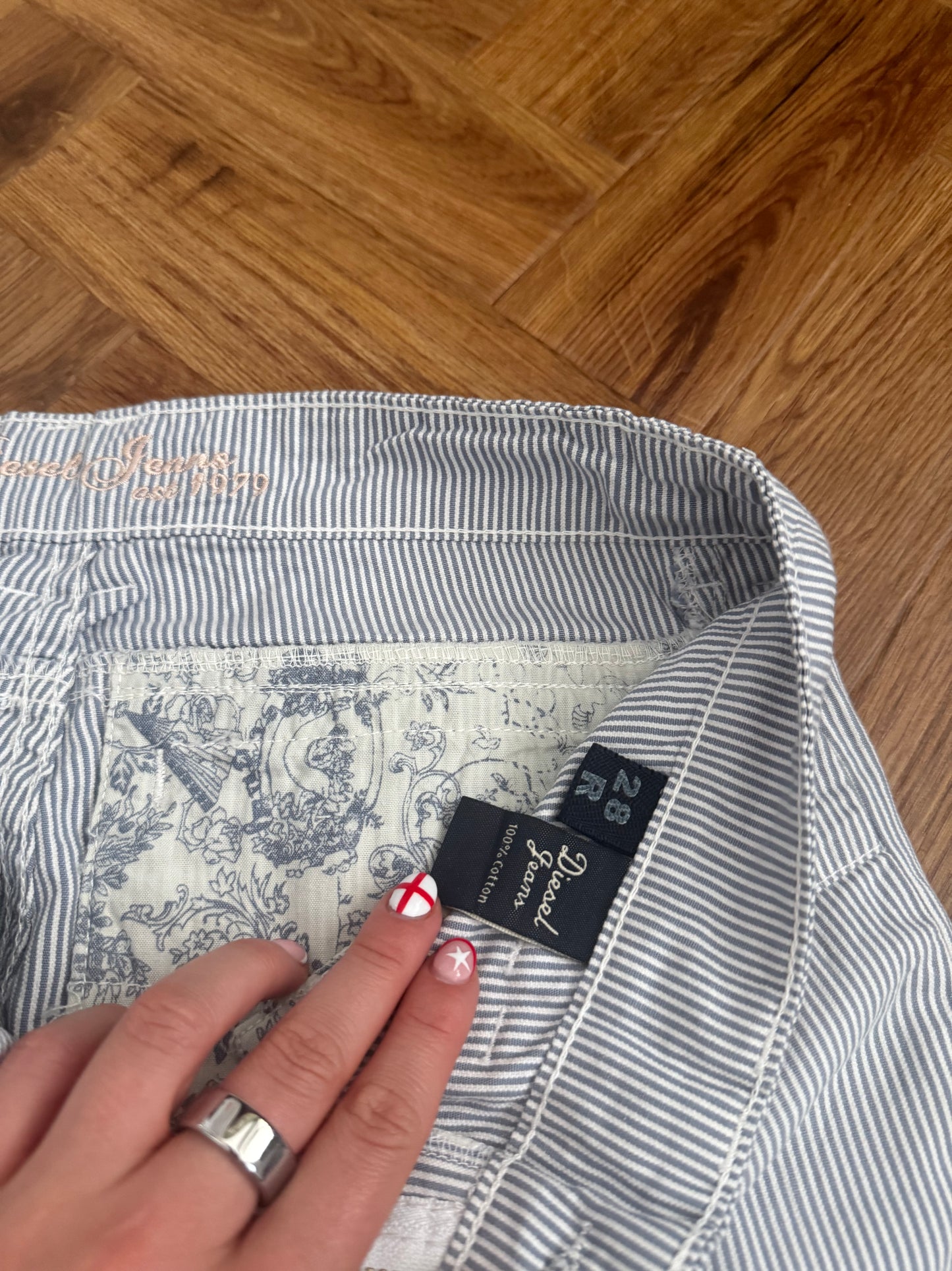 Cotton Diesel Pinstripe Trouser (28R)