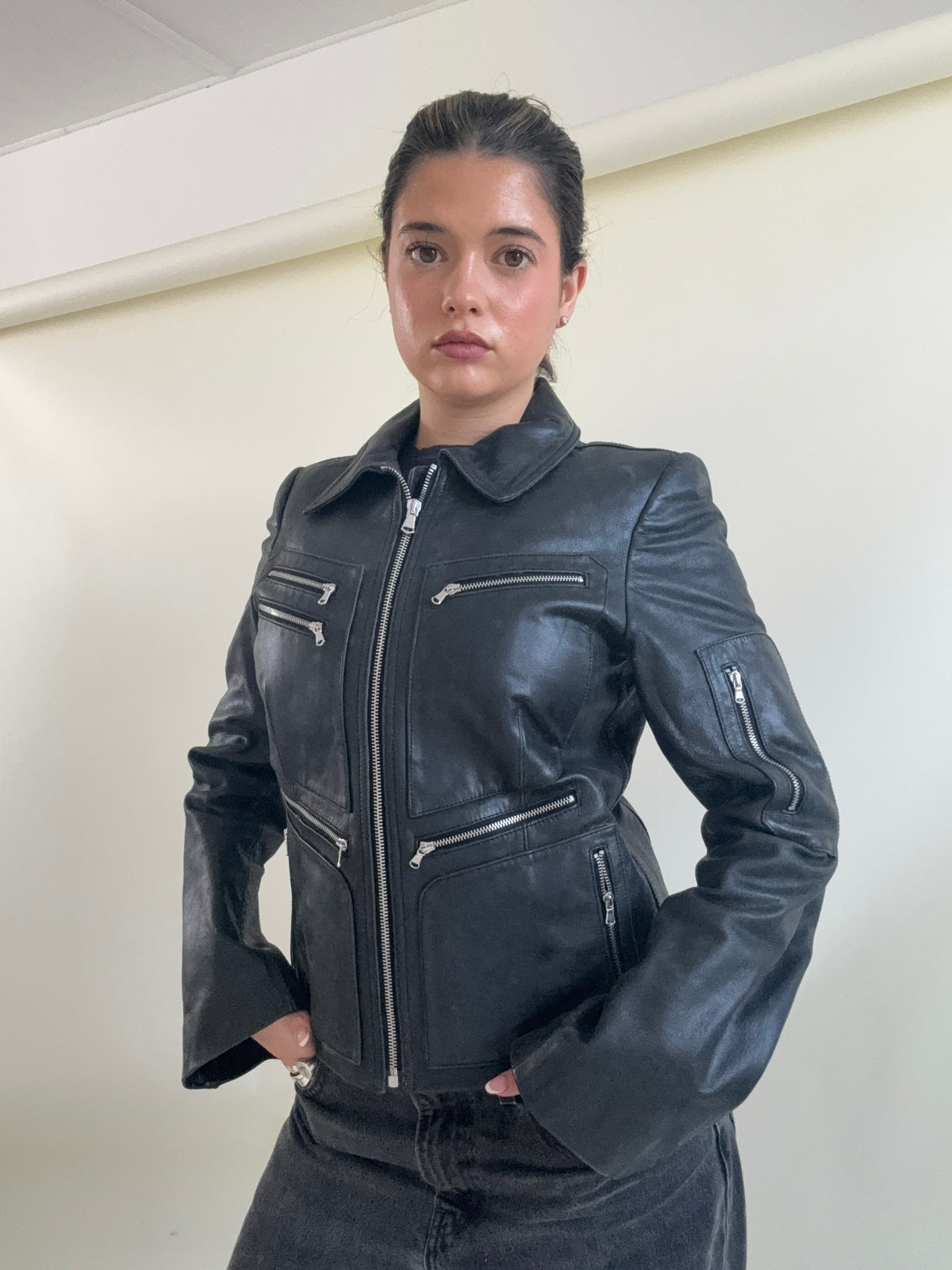 DKNY Leather Jacket (UK8)