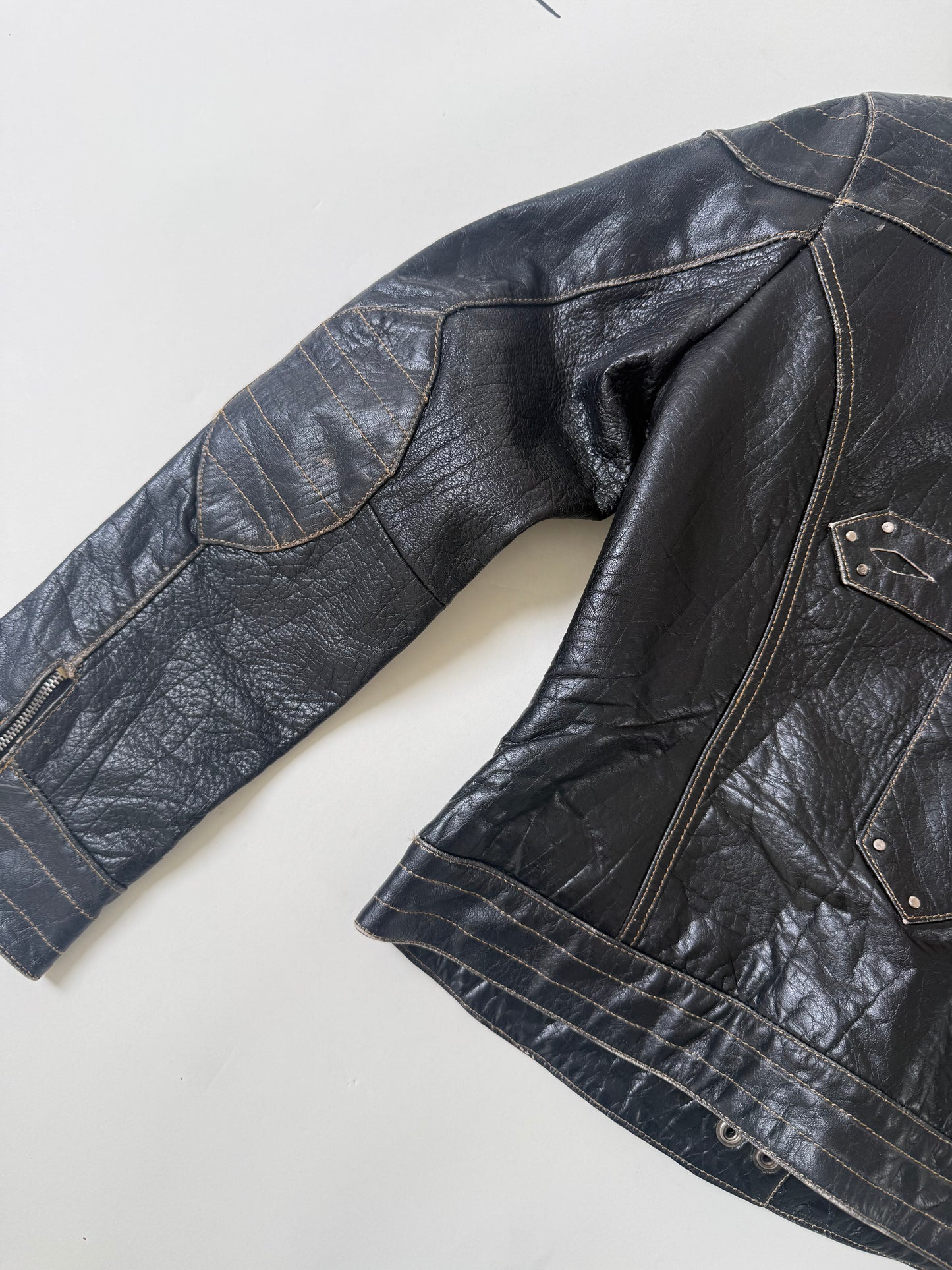 Leather Biker Jacket (L)