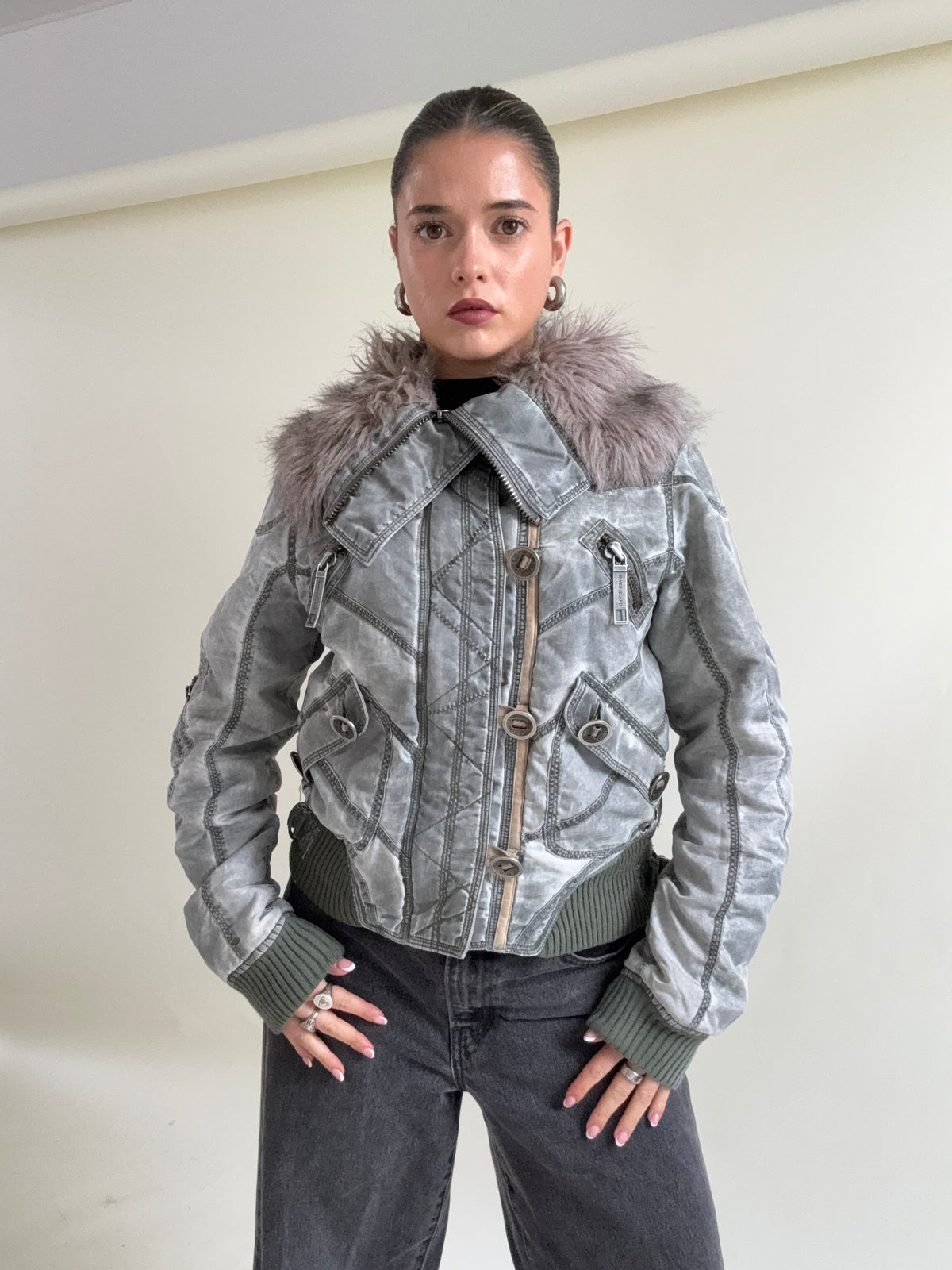 Y2K Utility Bomber Jacket (UK10)