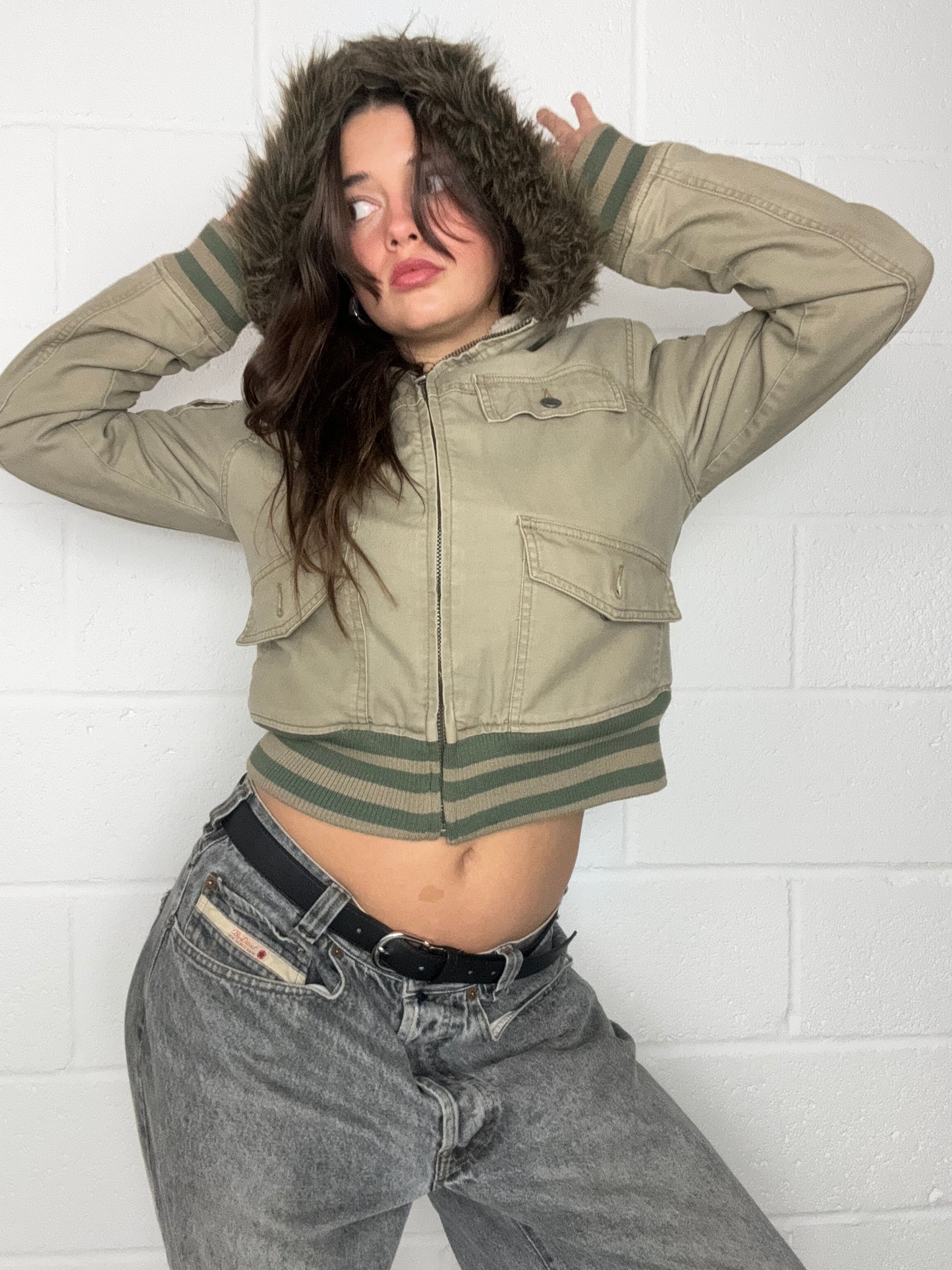 Chilli Pepper Khaki Bomber Jacket