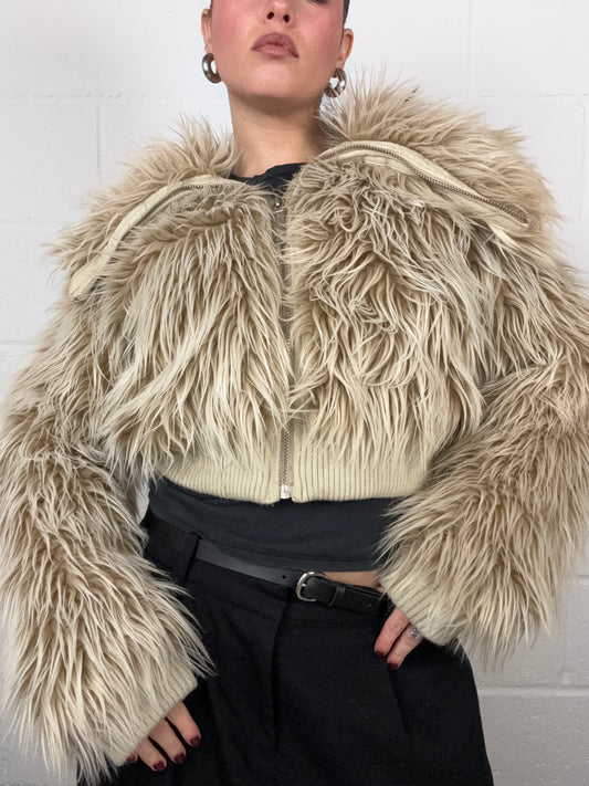 Faux Fur Bomber Jacket (UK14)