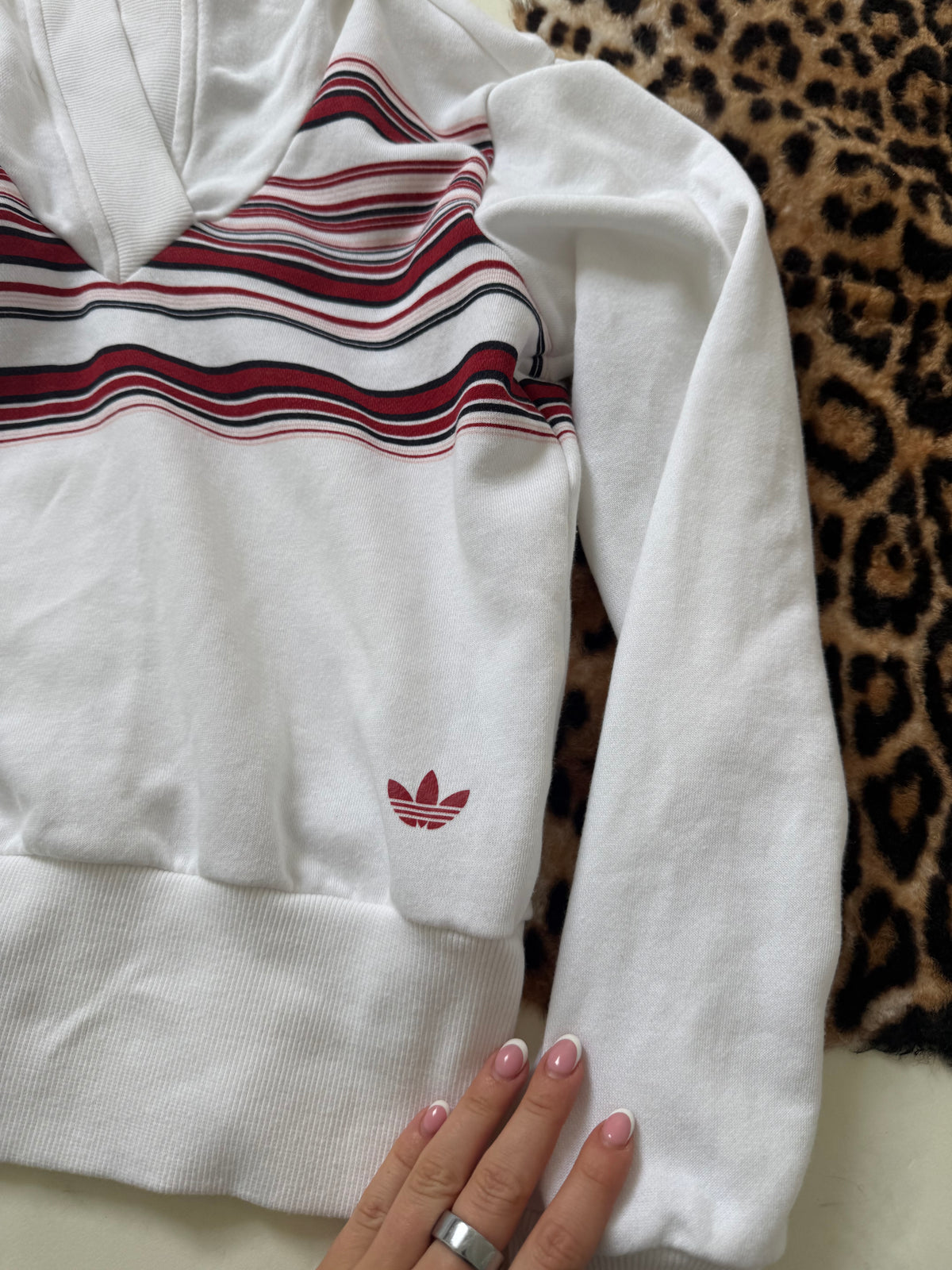 Vintage Adidas V-Neck Hoodie (UK10)