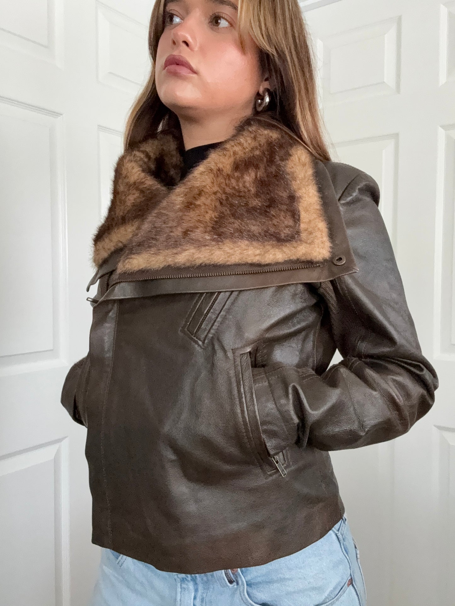Morgan De Toi Leather Asymmetric Jacket (S)