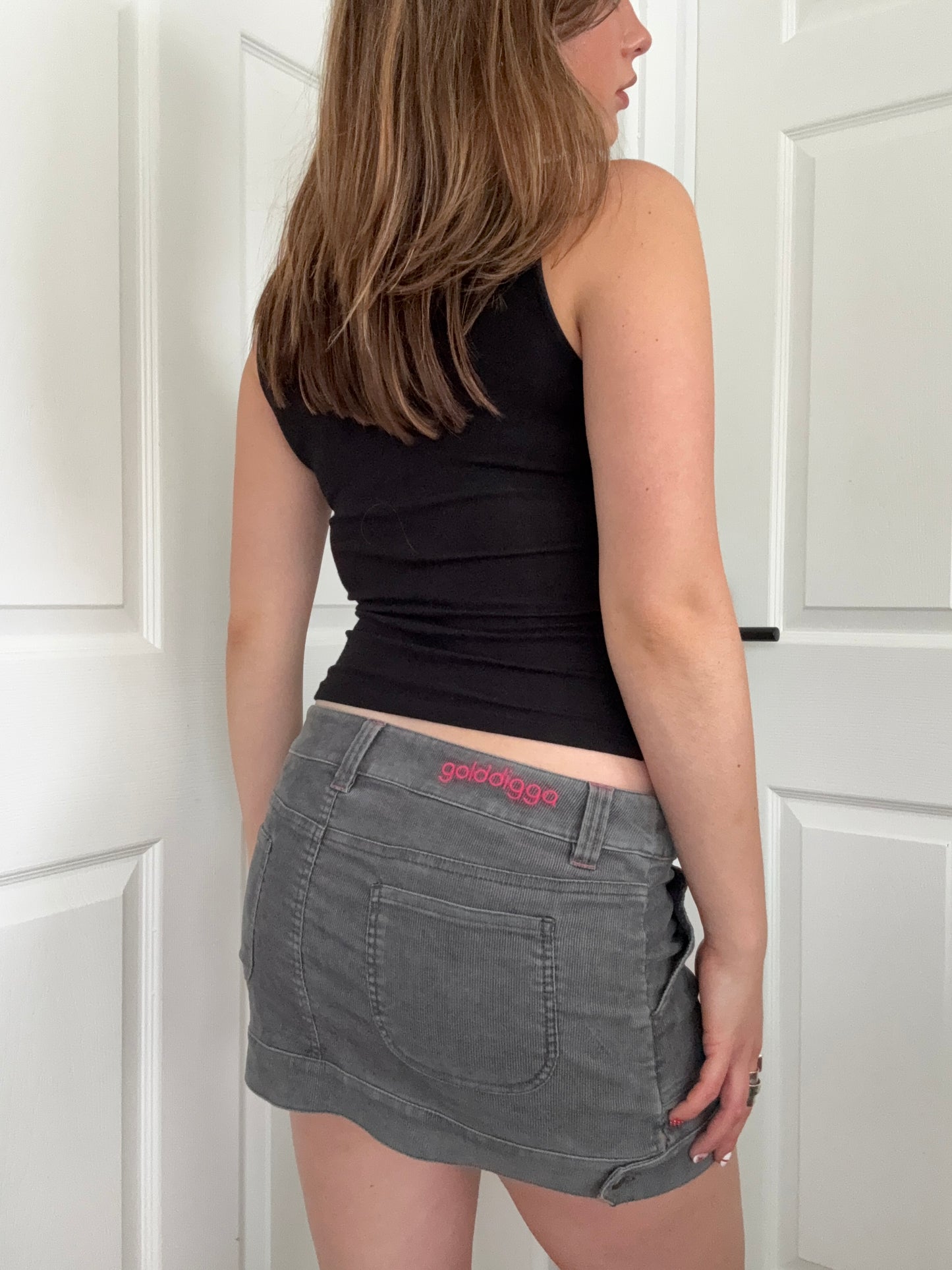 Golddigga Corduroy Mini Skirt (UK12)