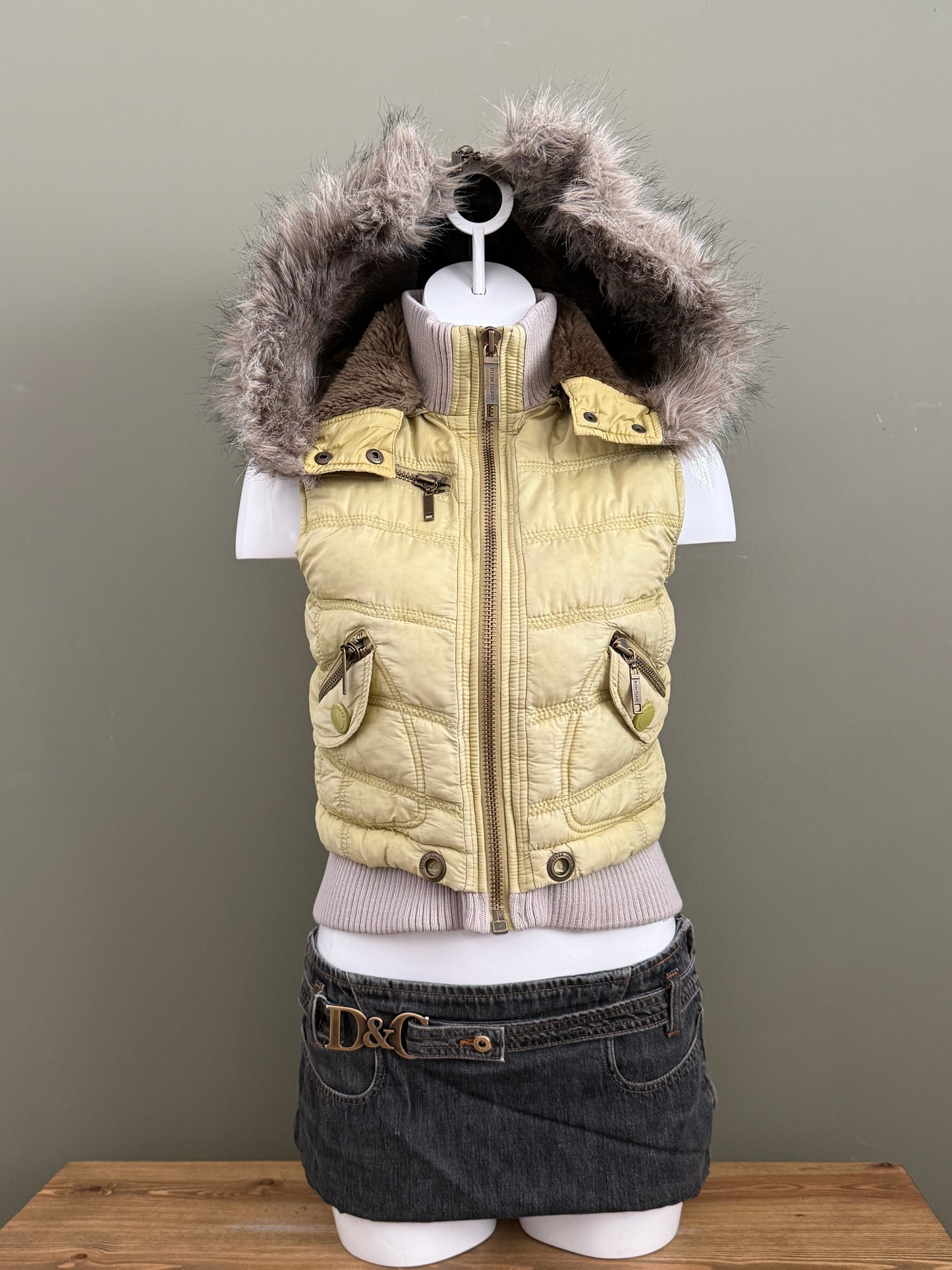 Y2K Lime Green Gilet (UK10)