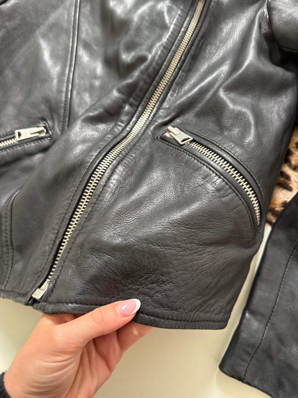Allsaints Leather Buckle Jacket (UK10)