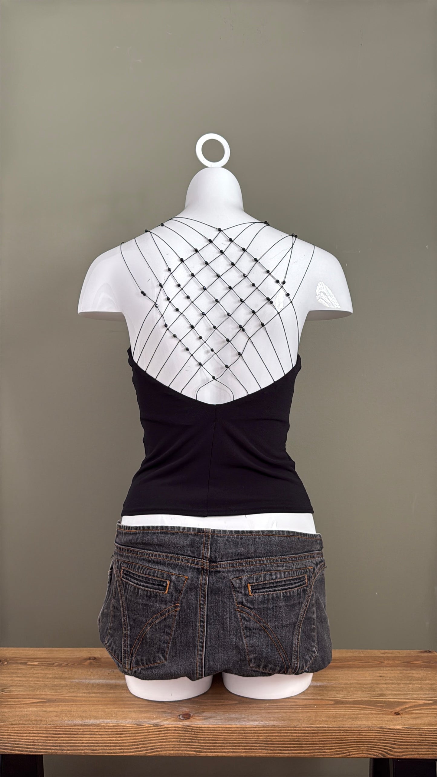 Backless Beaded Cami Top (UK10)
