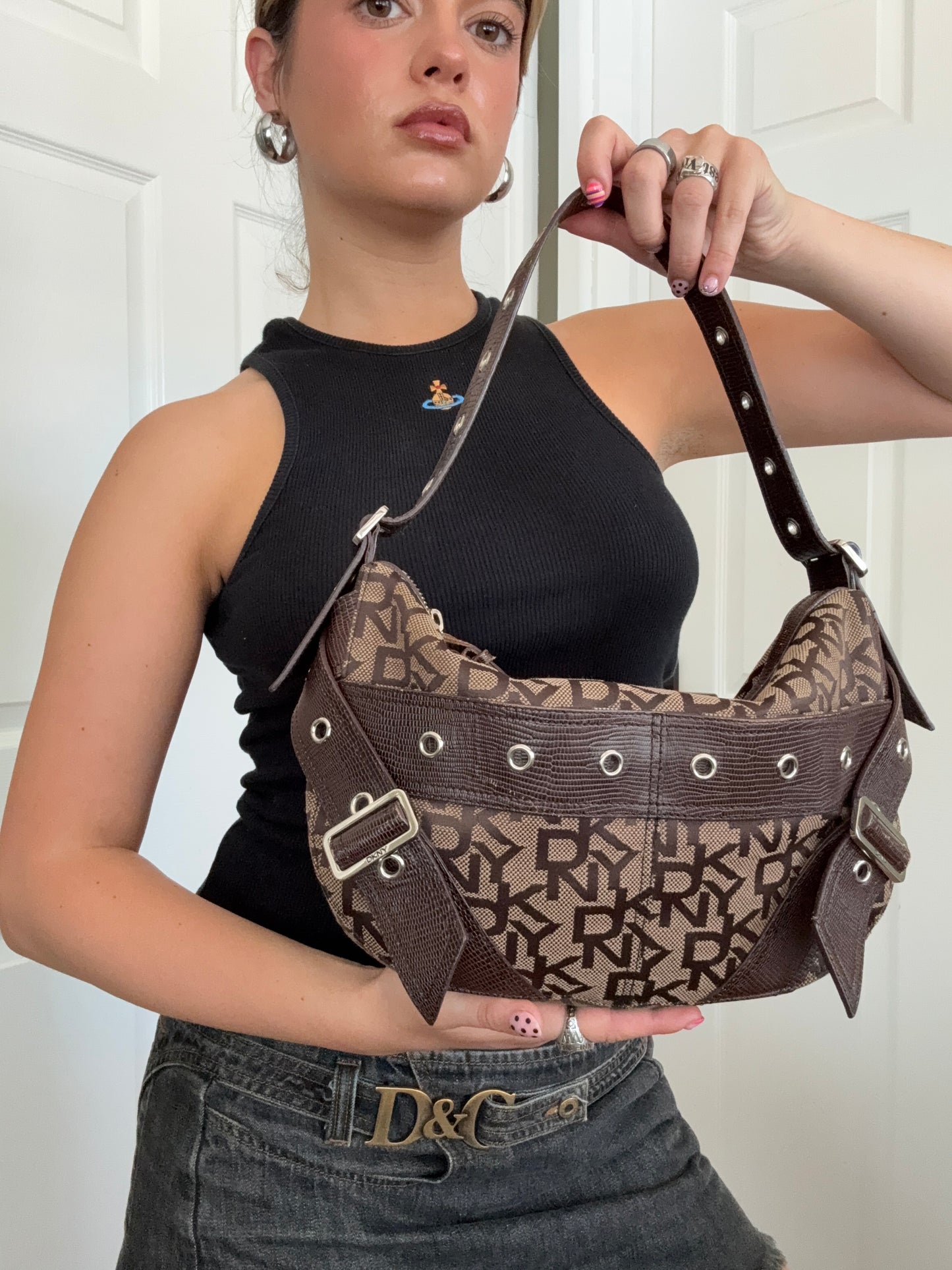 DKNY Monogram Shoulder Bag
