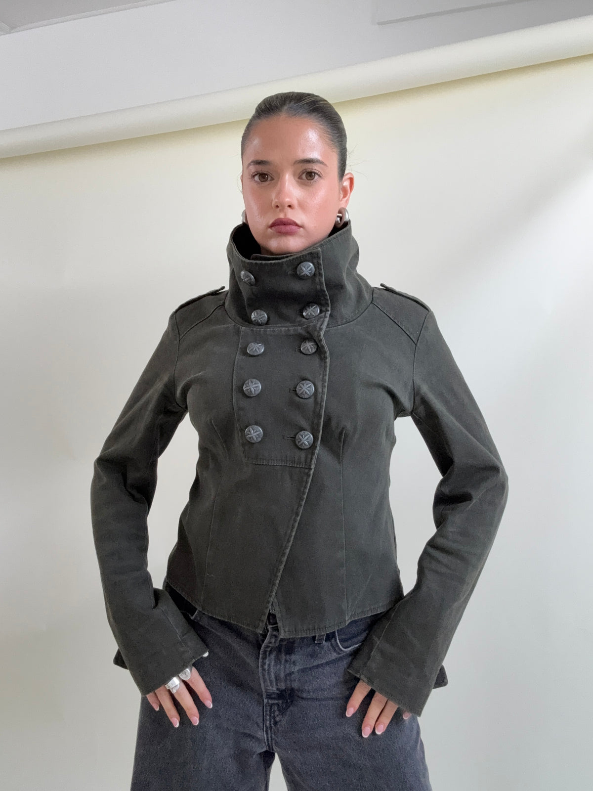 Firetrap Military Funnel Neck Jacket (M)