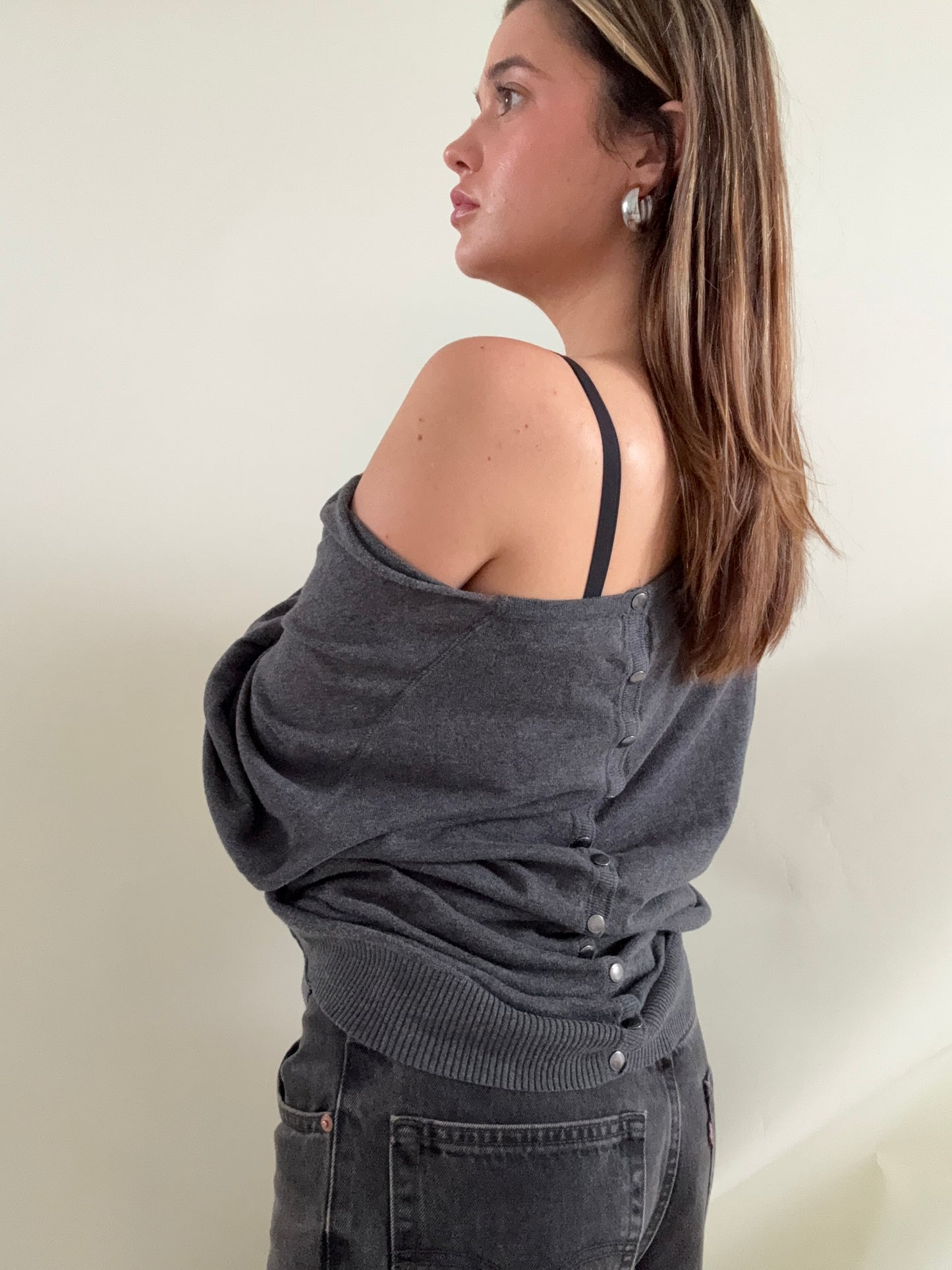 Allsaints Batwing Popper Jumper (UK14)