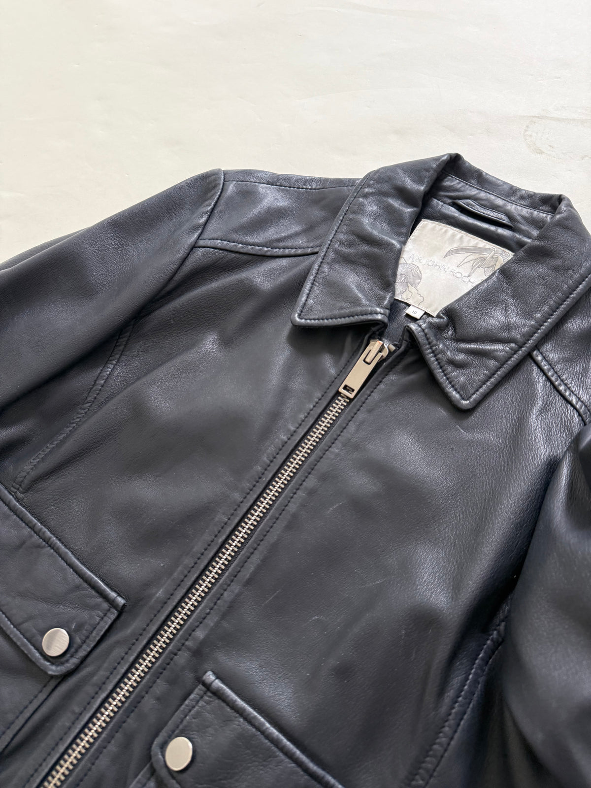 Leather Fitted Jacket (UK10)