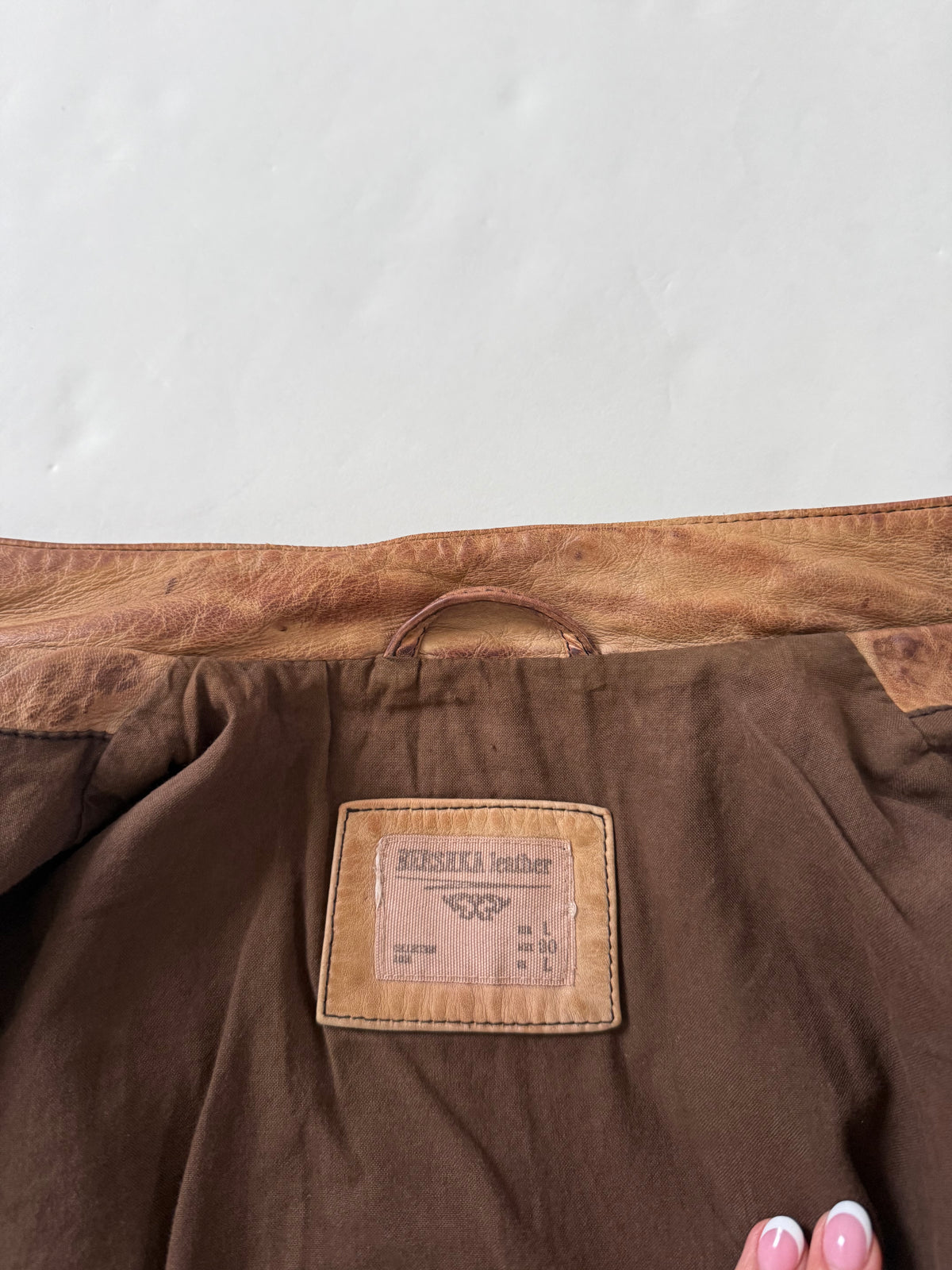 Vintage Cropped Leather Jacket (L)