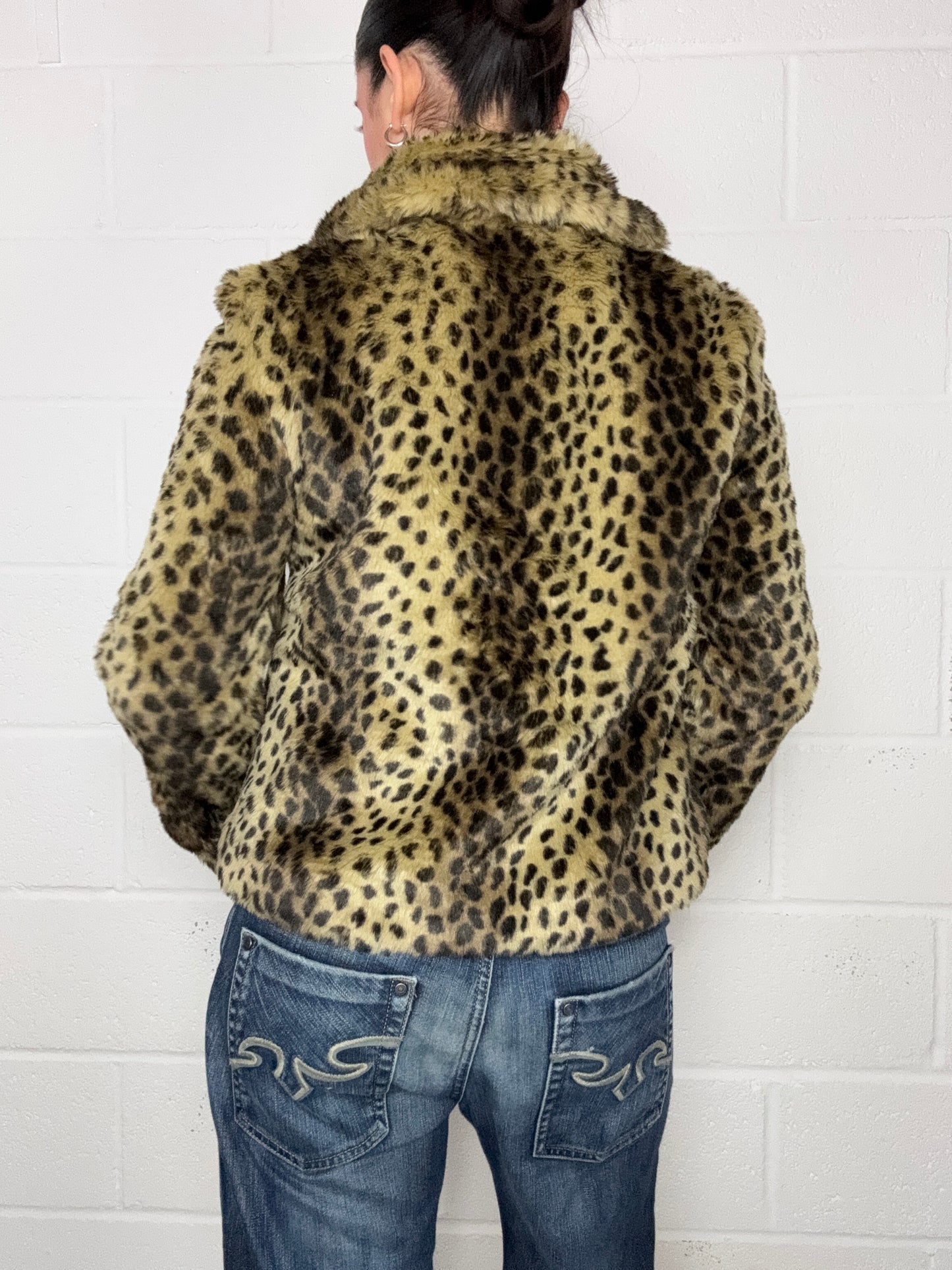 Leopard Faux Fur Jacket (UK10)