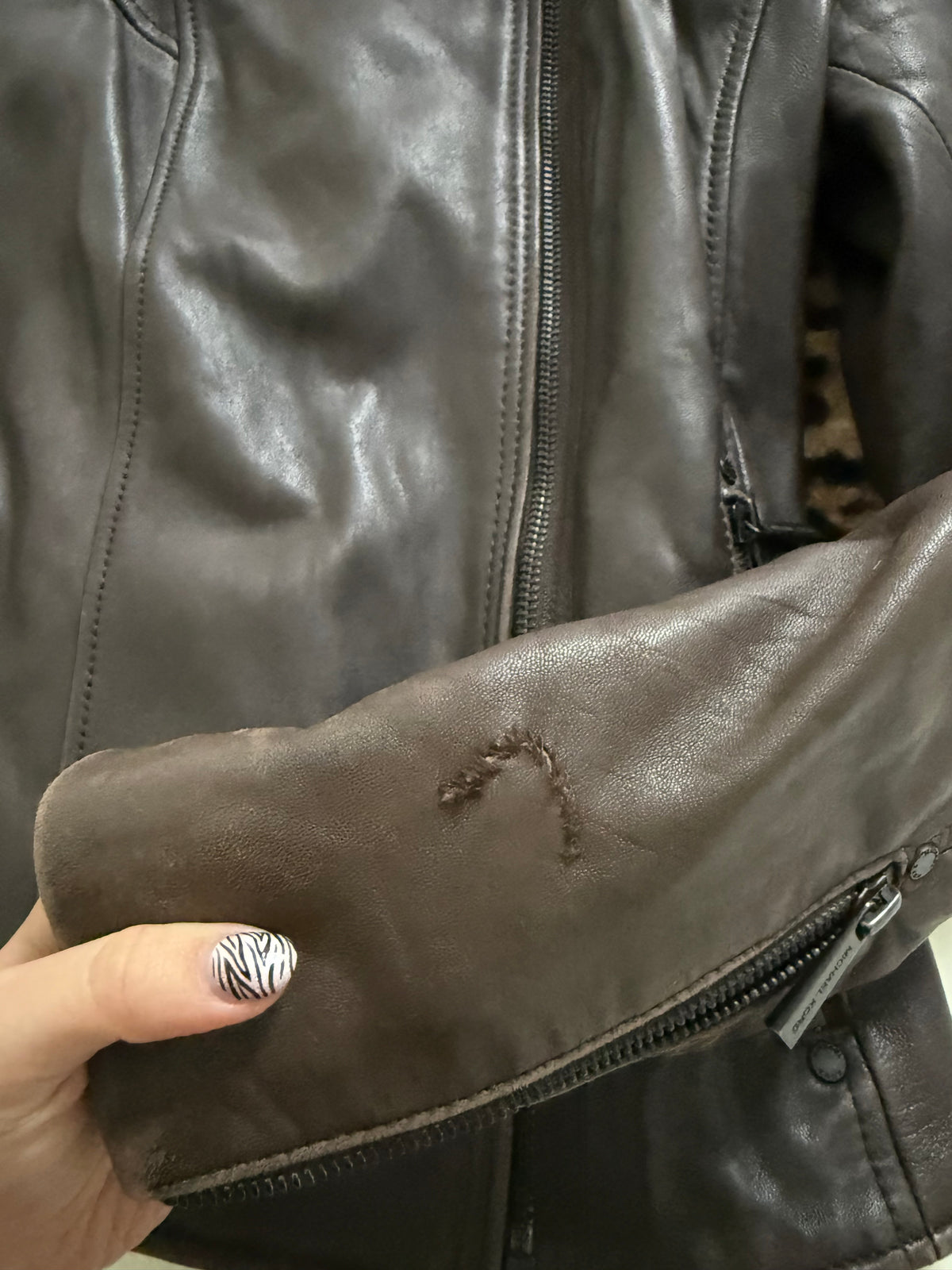 Michael Kors Asymmetric Leather Jacket (S)