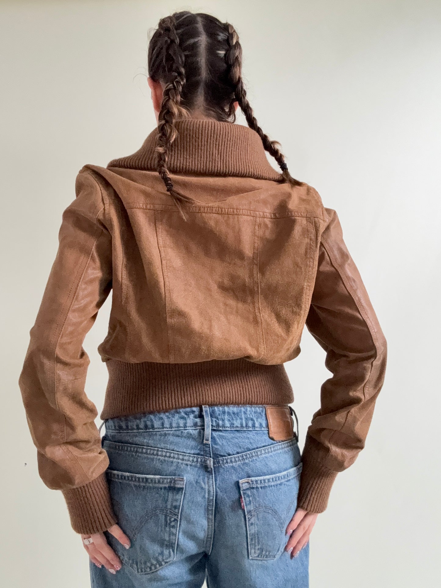 Leather Bomber Jacket (UK16)