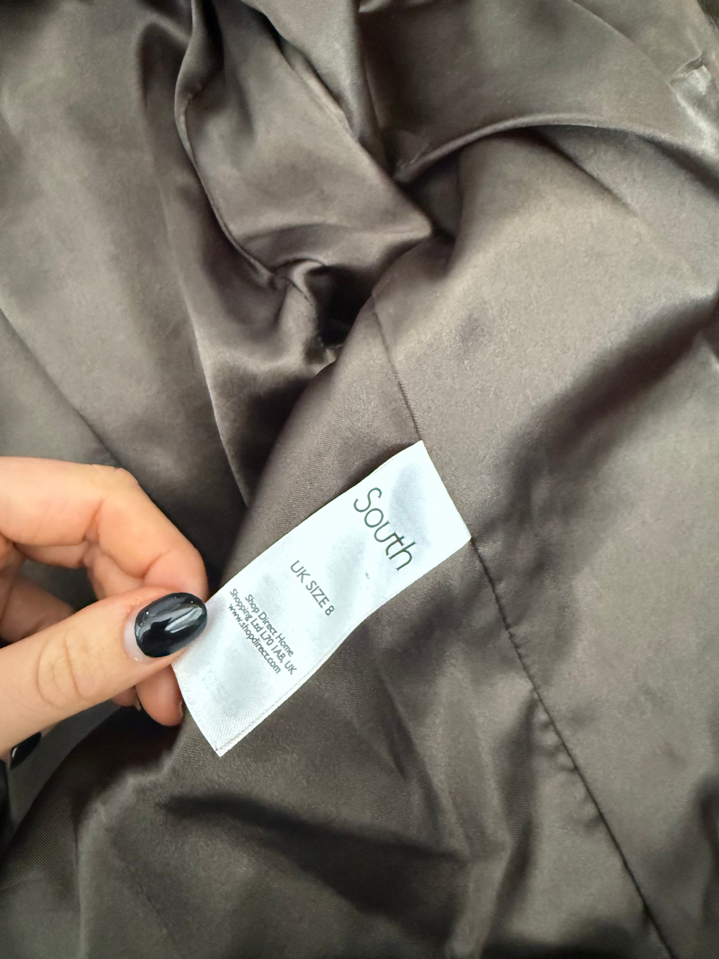 Khaki Leather Cargo Jacket (UK8)