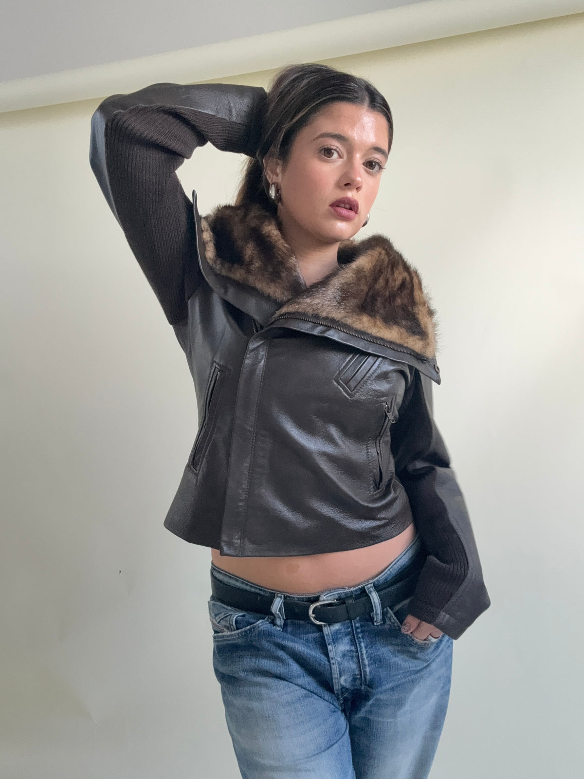 Morgan De Toi Leather Asymmetric Jacket (S)