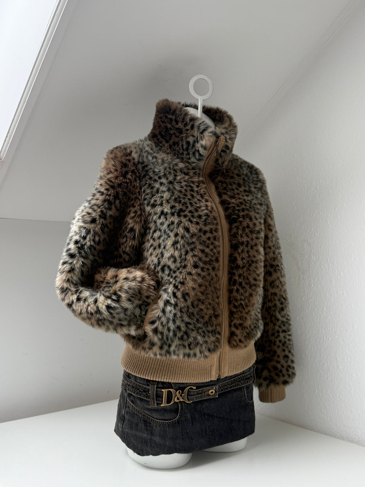 Leopard Faux Fur Jacket (UK10)