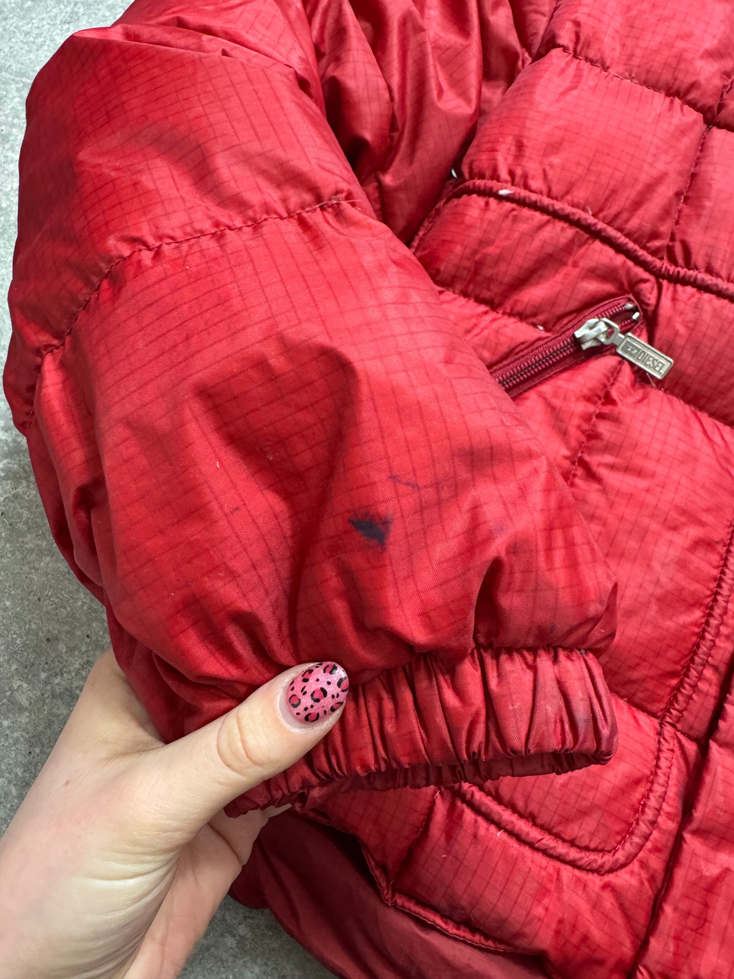 Diesel Red Puffer Jacket (M)