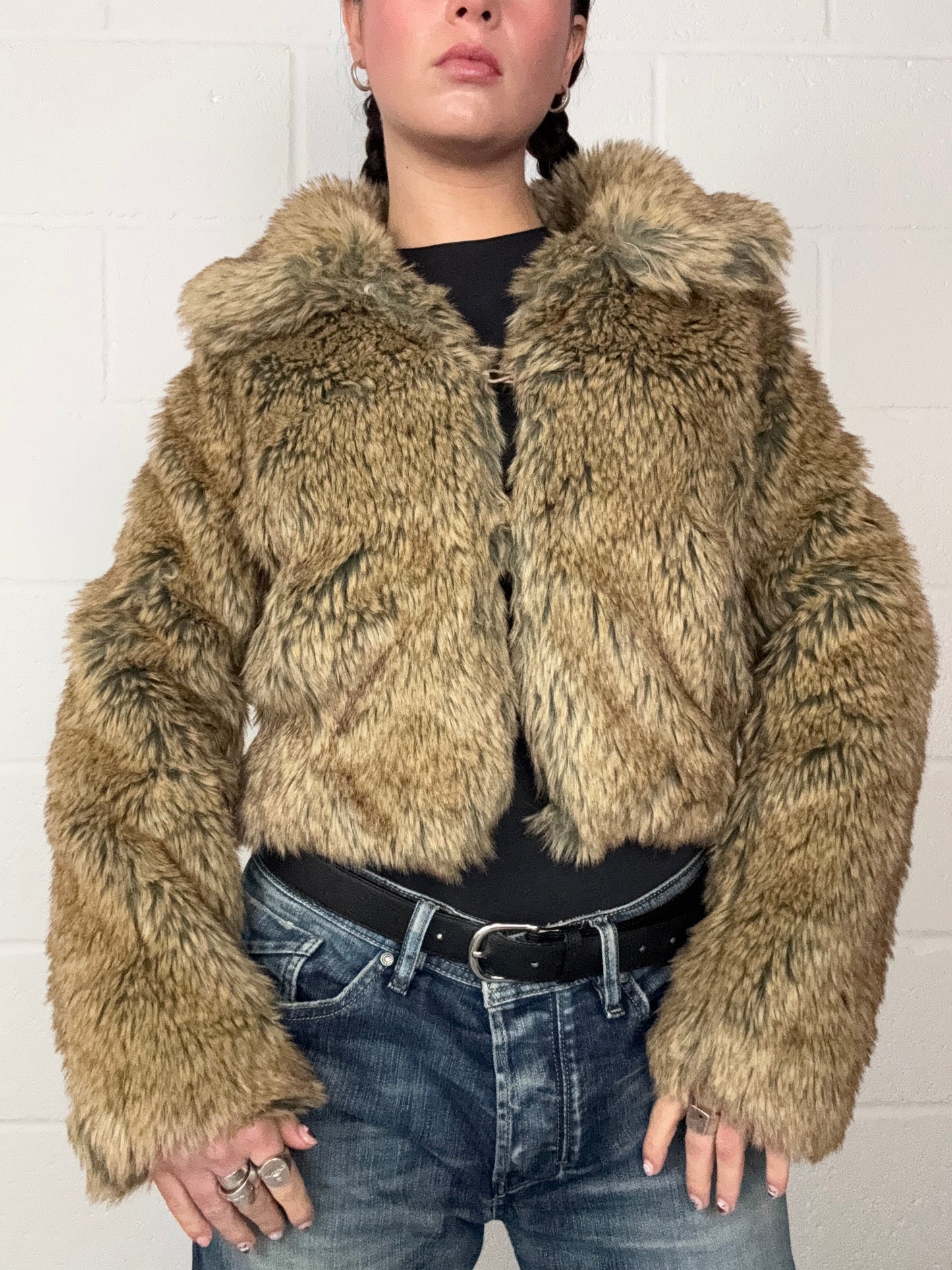 Y2K Faux Fur Jacket (UK10)