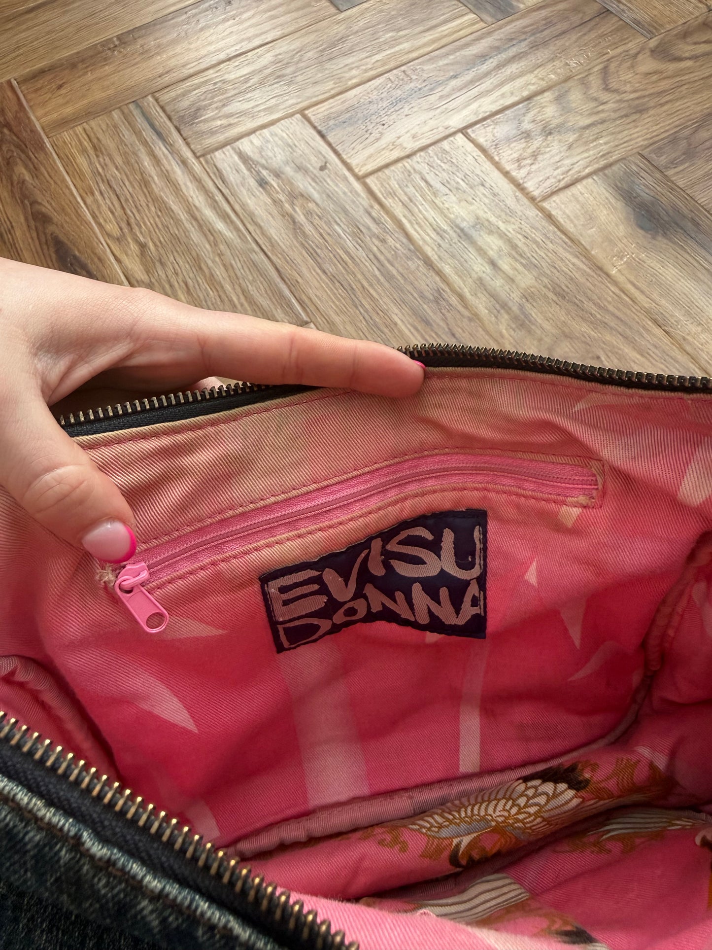 Evisu Denim Cargo Handbag